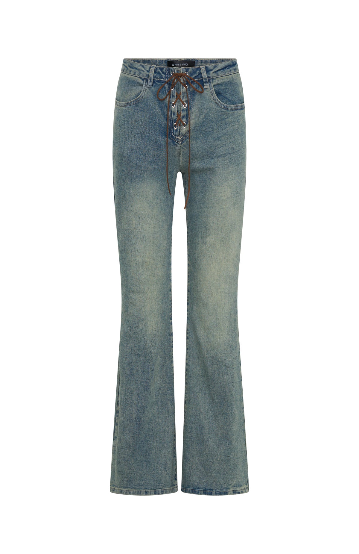 Original Trendsetter Low Rise Flare Jeans Brown Blue - Image 5