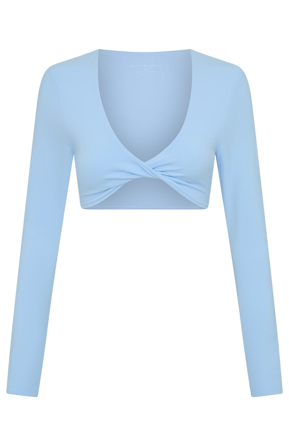 Over The Line Long Sleeve Crop Baby Blue - Image 5