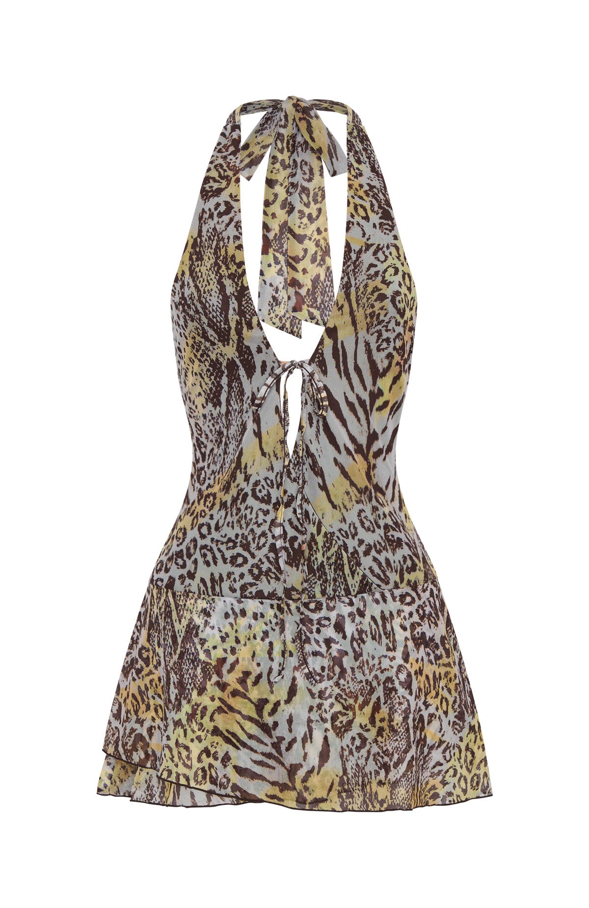 Too Extra Halter Mini Dress Leopard Spritz - Image 6