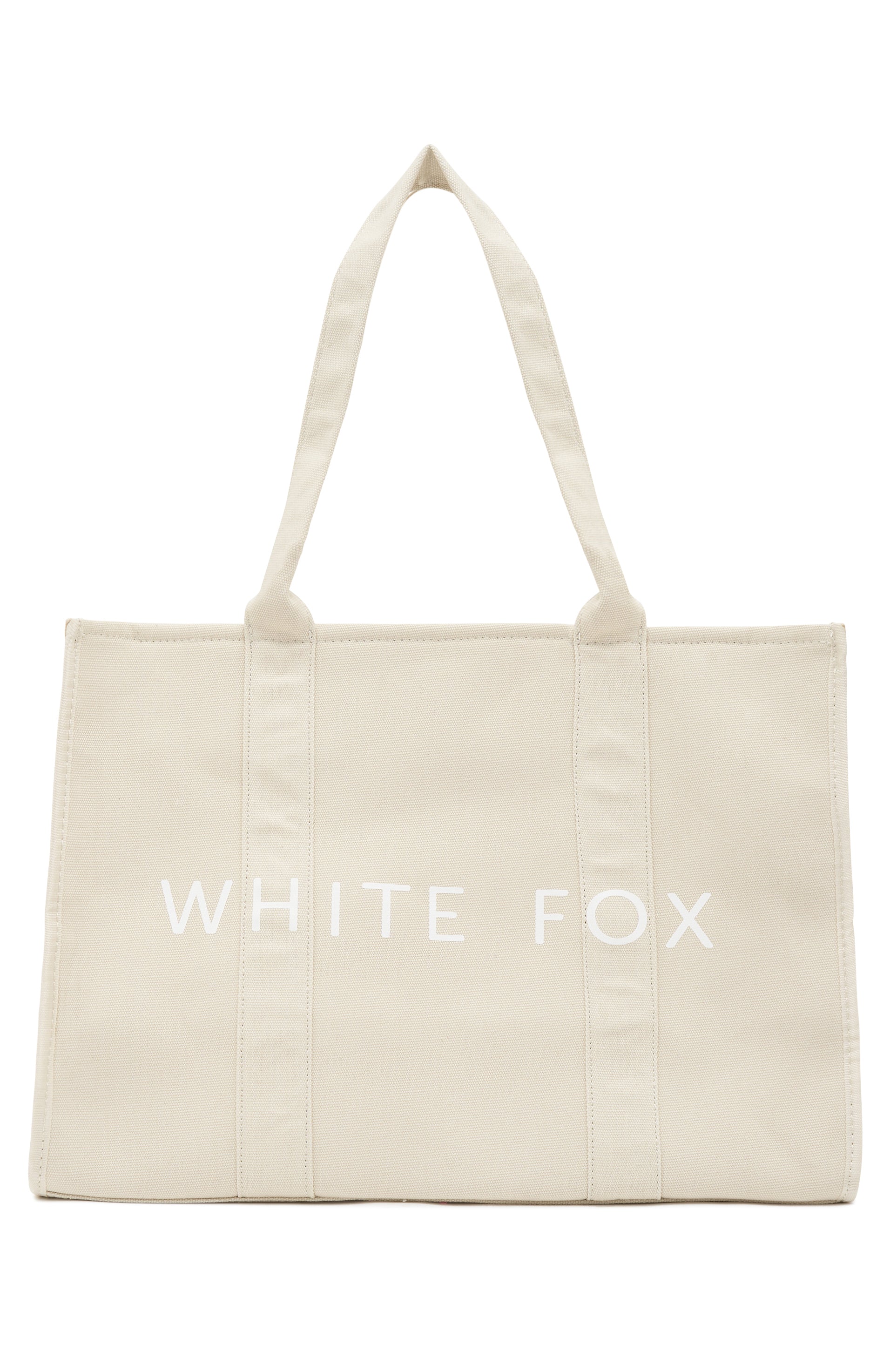 White Fox Tote Bag Beige - Image 2