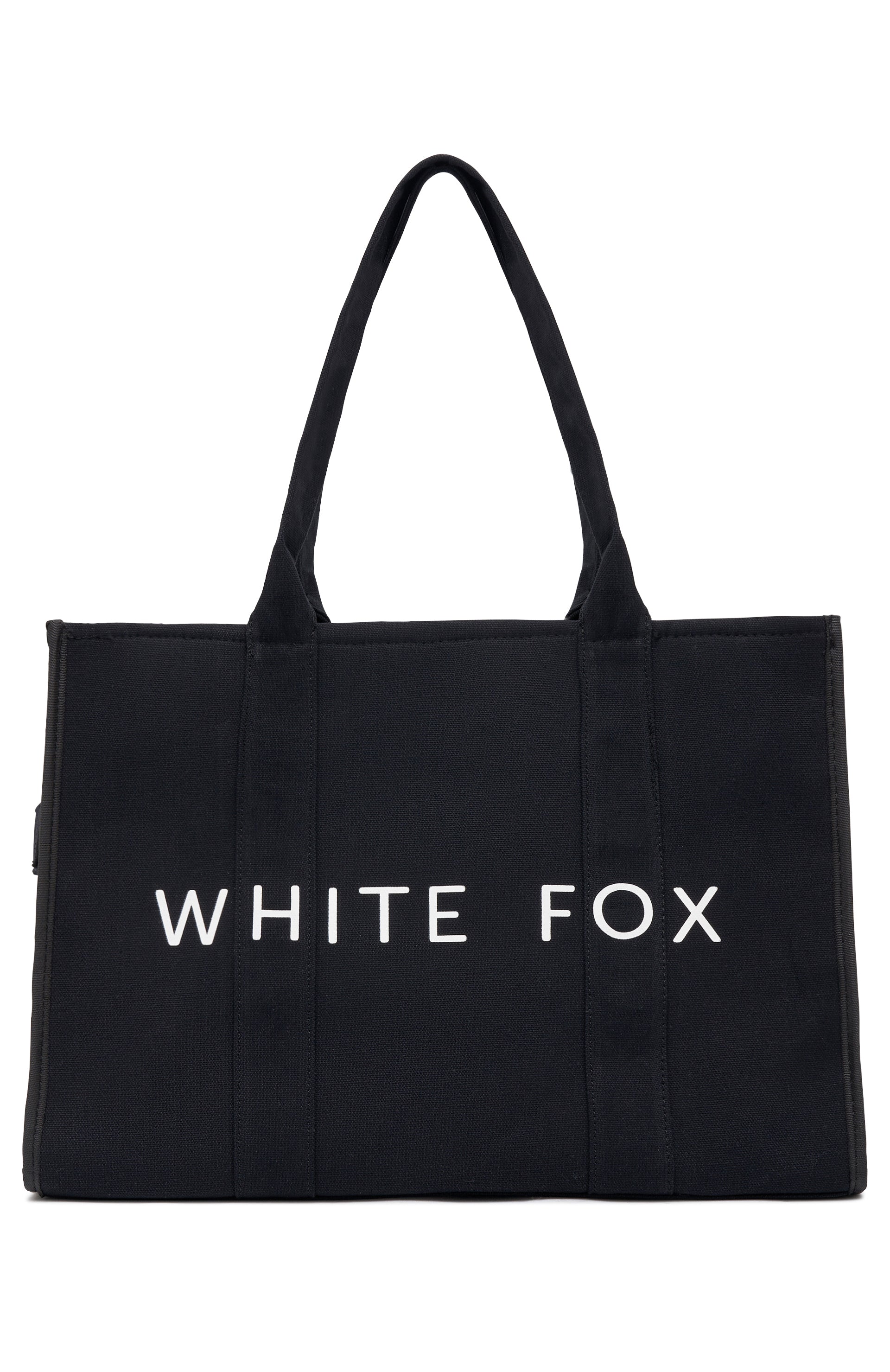 White Fox Tote Bag Black - Image 2