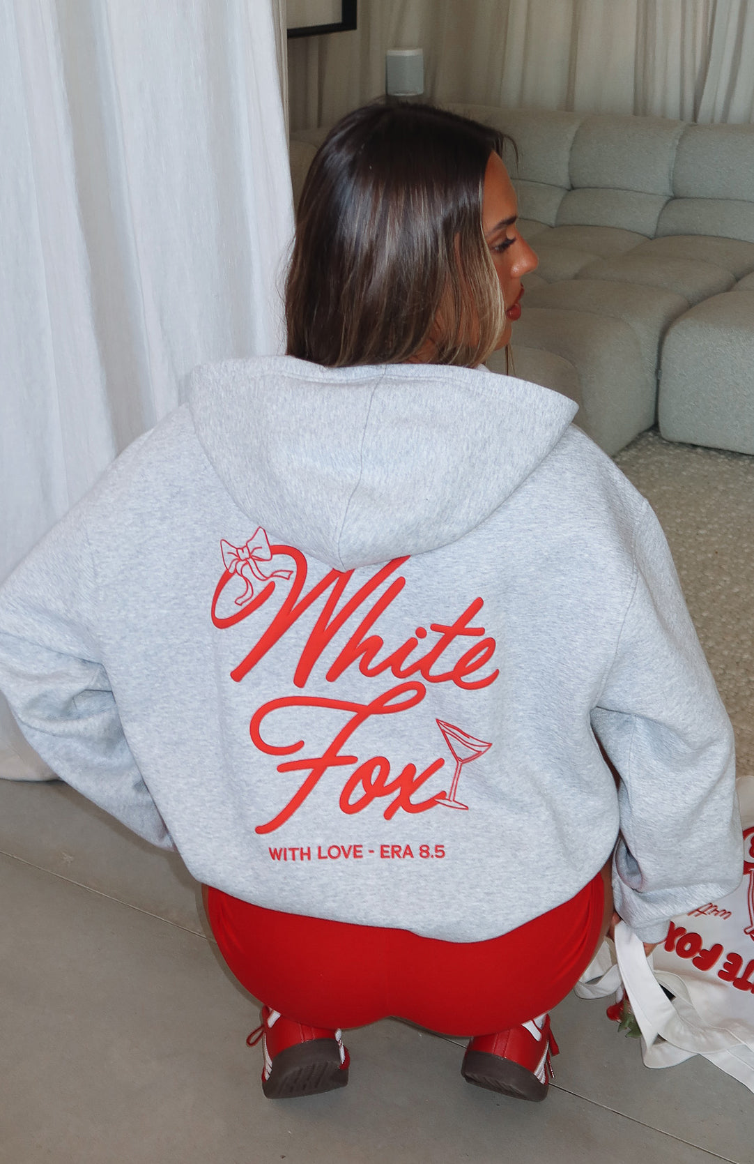With Love & Kisses Oversized Hoodie Dark Grey Marle - Image 2