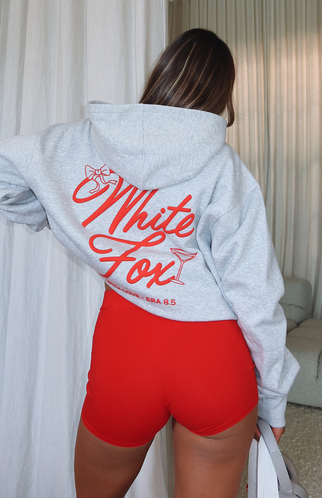 With Love & Kisses Oversized Hoodie Dark Grey Marle - Image 6