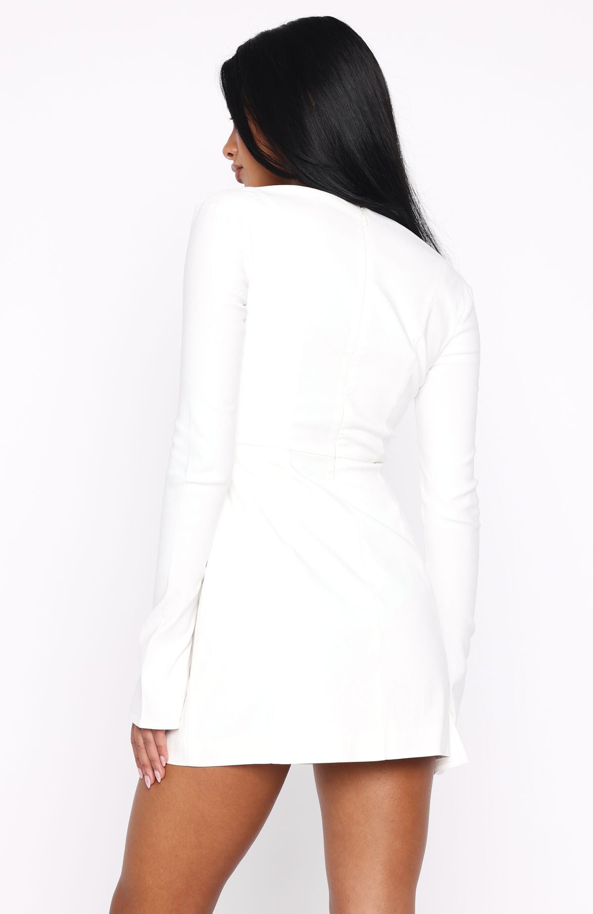 Living For Love Long Sleeve Mini Dress Off White - Image 4