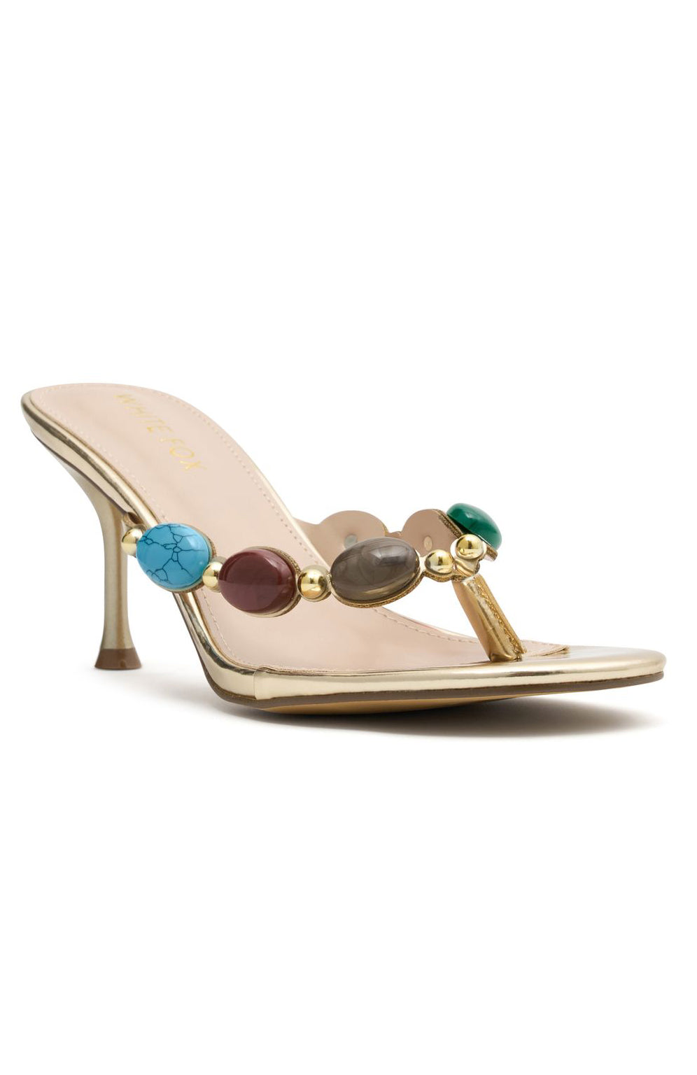 Nina Beaded Mules Metallic Gold - Image 2