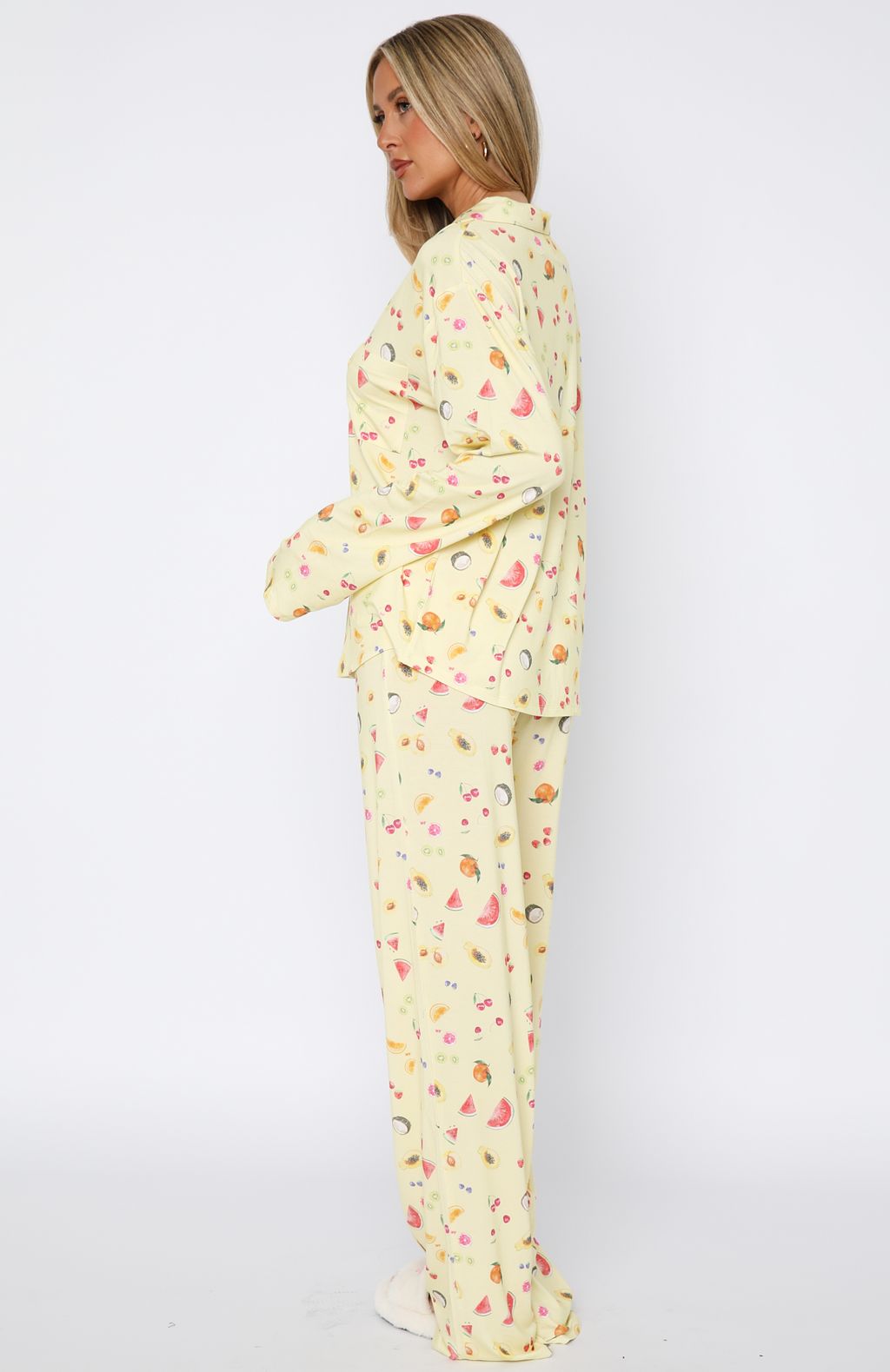 Pillow Talk Printed Long Sleeve Pyjama Set Fruit Salad - Image 4