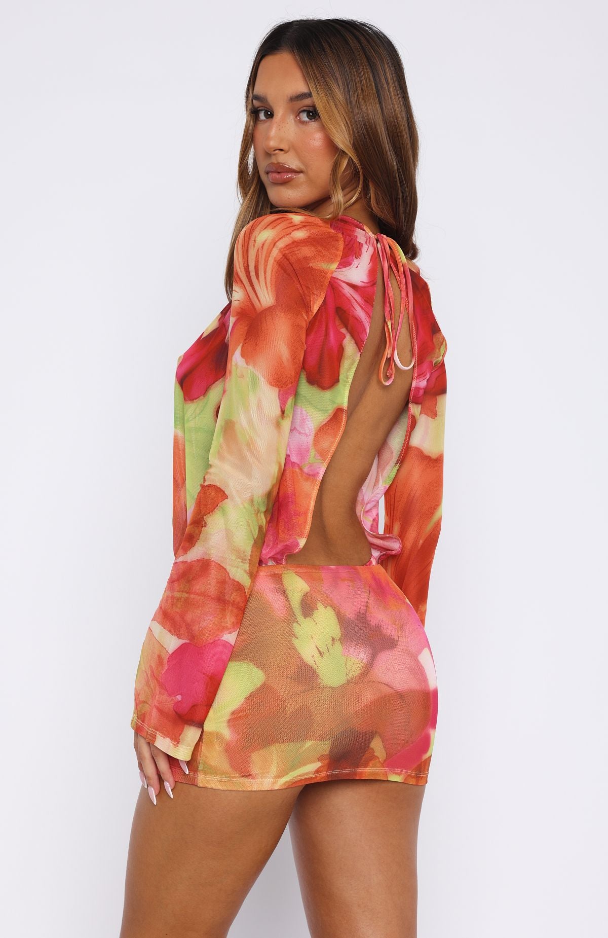 New Rules Long Sleeve Mini Dress Tropical Bloom - Image 4