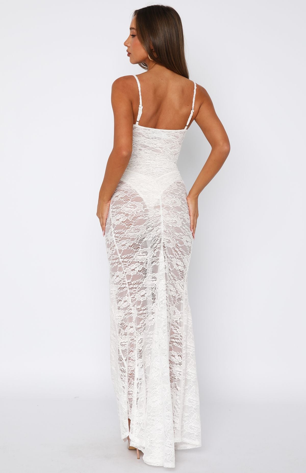 Tell Me I'm Pretty Lace Maxi Dress White - Image 4