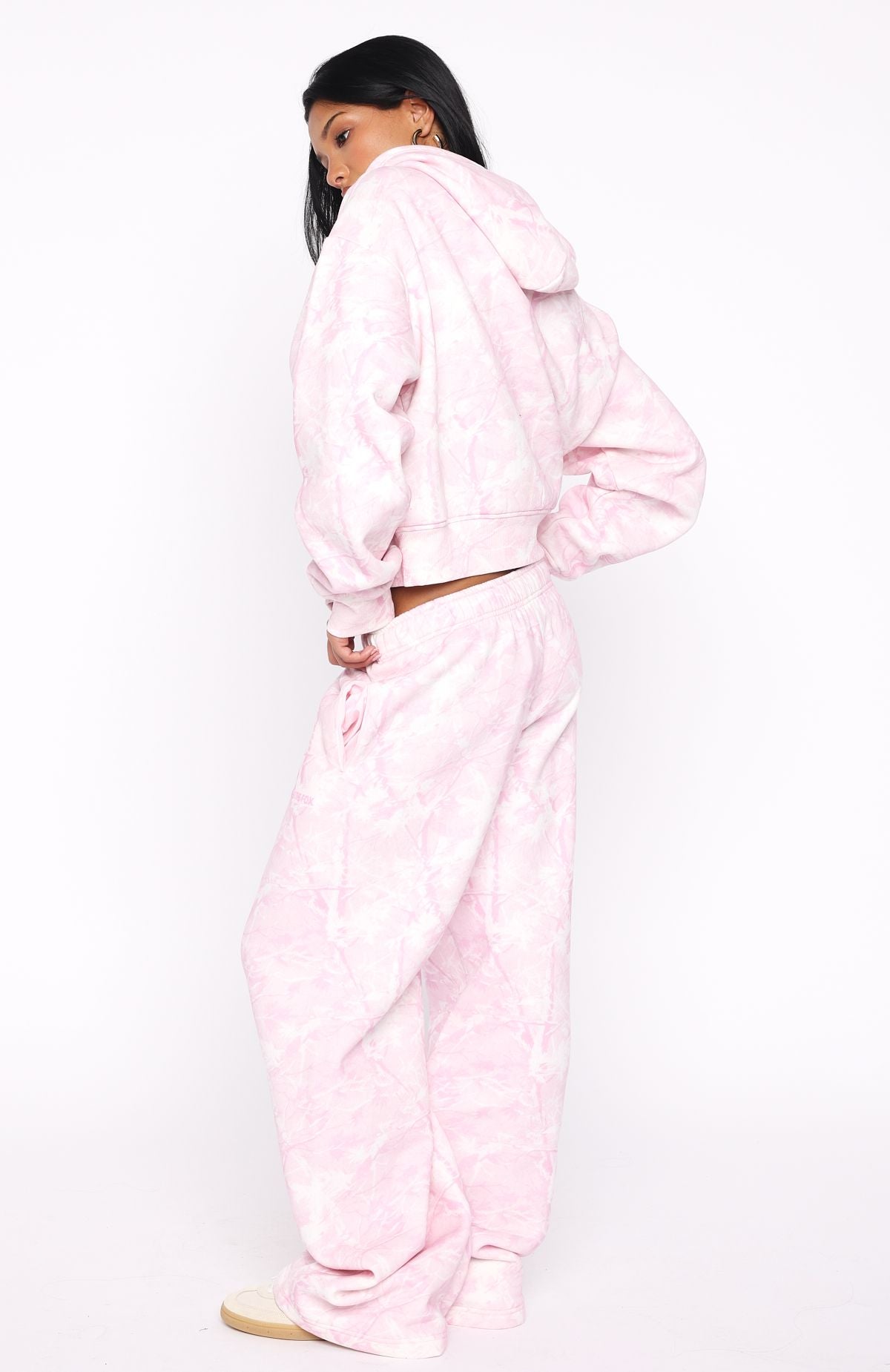 Hiding Away Wide Leg Sweatpants Pink Camo - Image 4