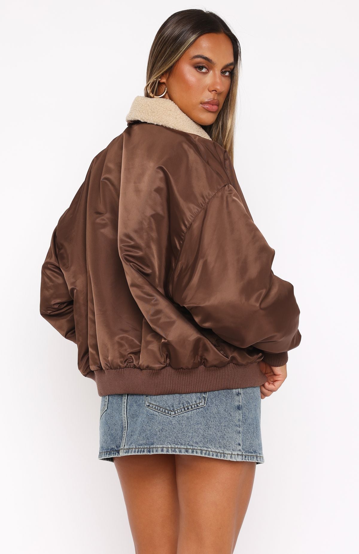 No Airtime Bomber Jacket Chocolate - Image 4