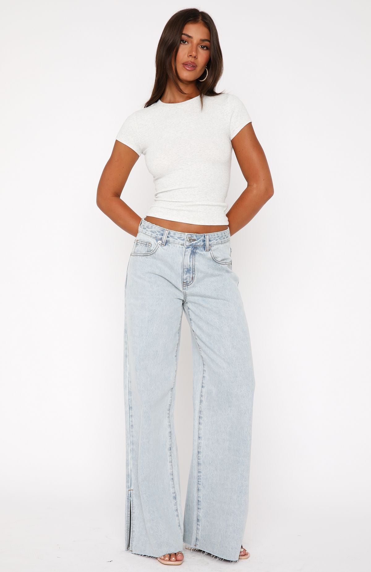 Summer Mid Rise Wide Leg Jeans Glacier Blue - Image 2