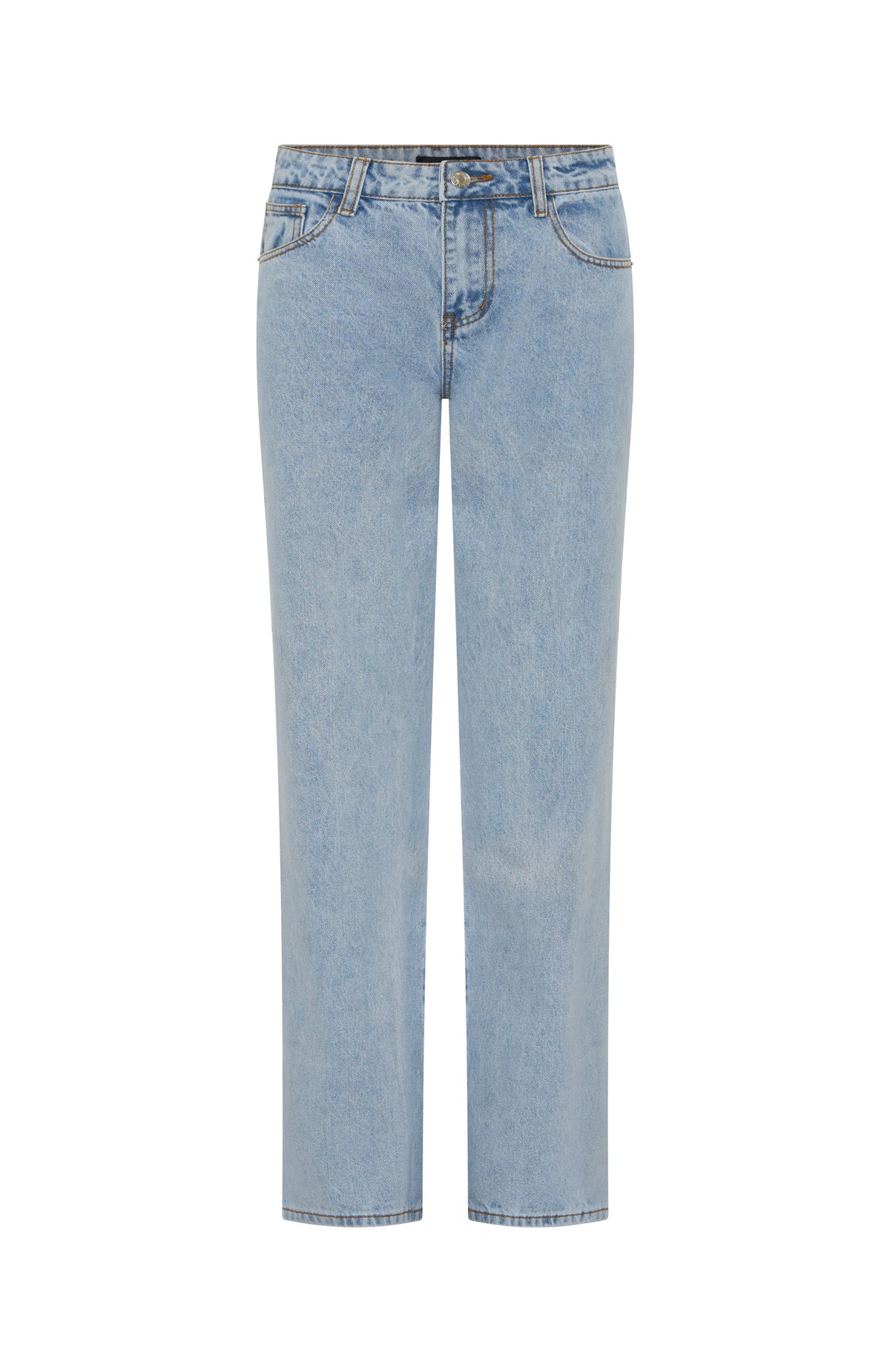 Zara Mid Rise Straight Leg Jeans Light Blue - Image 5