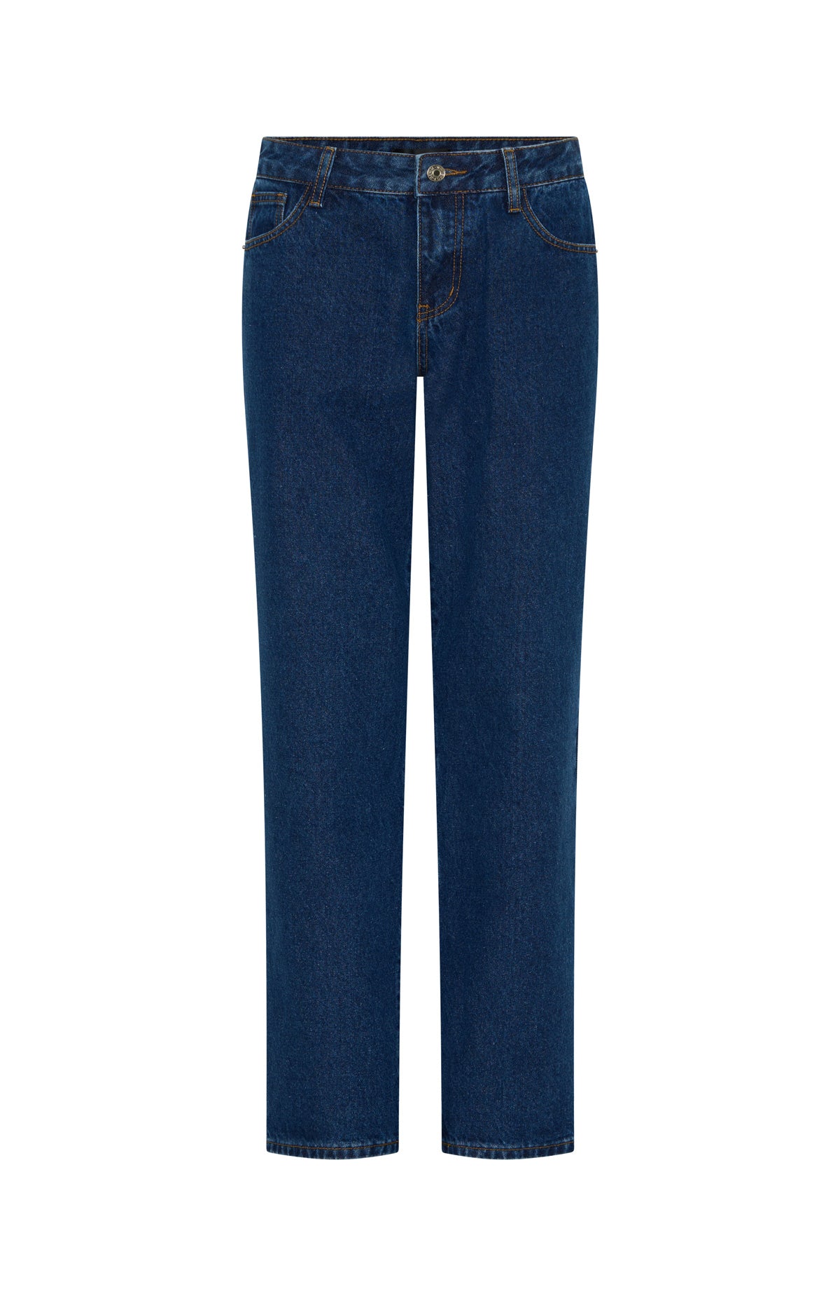 Zara Mid Rise Straight Leg Jeans Dark Blue - Image 6