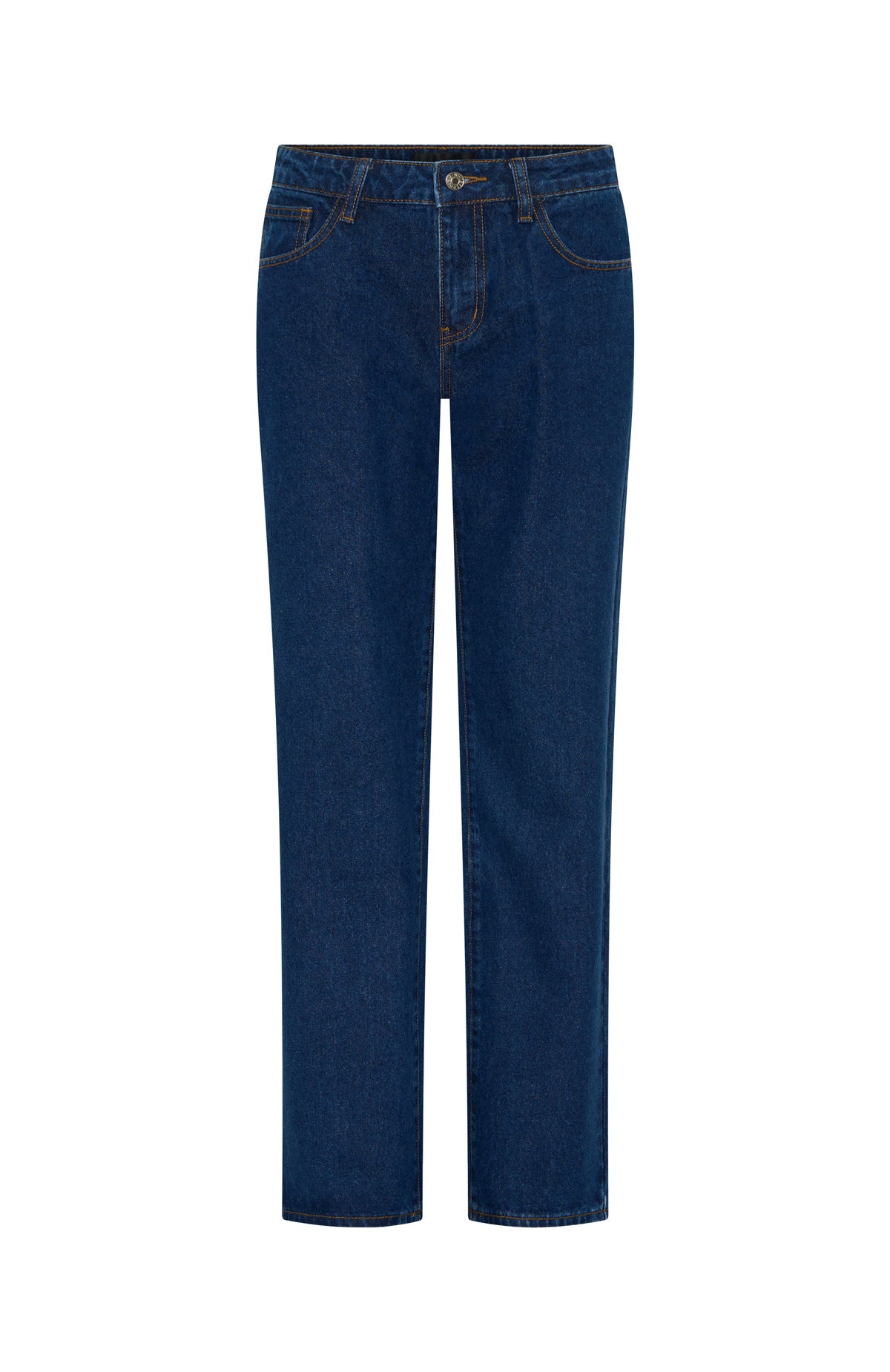 Zara Low Rise Straight Leg Jeans Dark Blue - Image 5