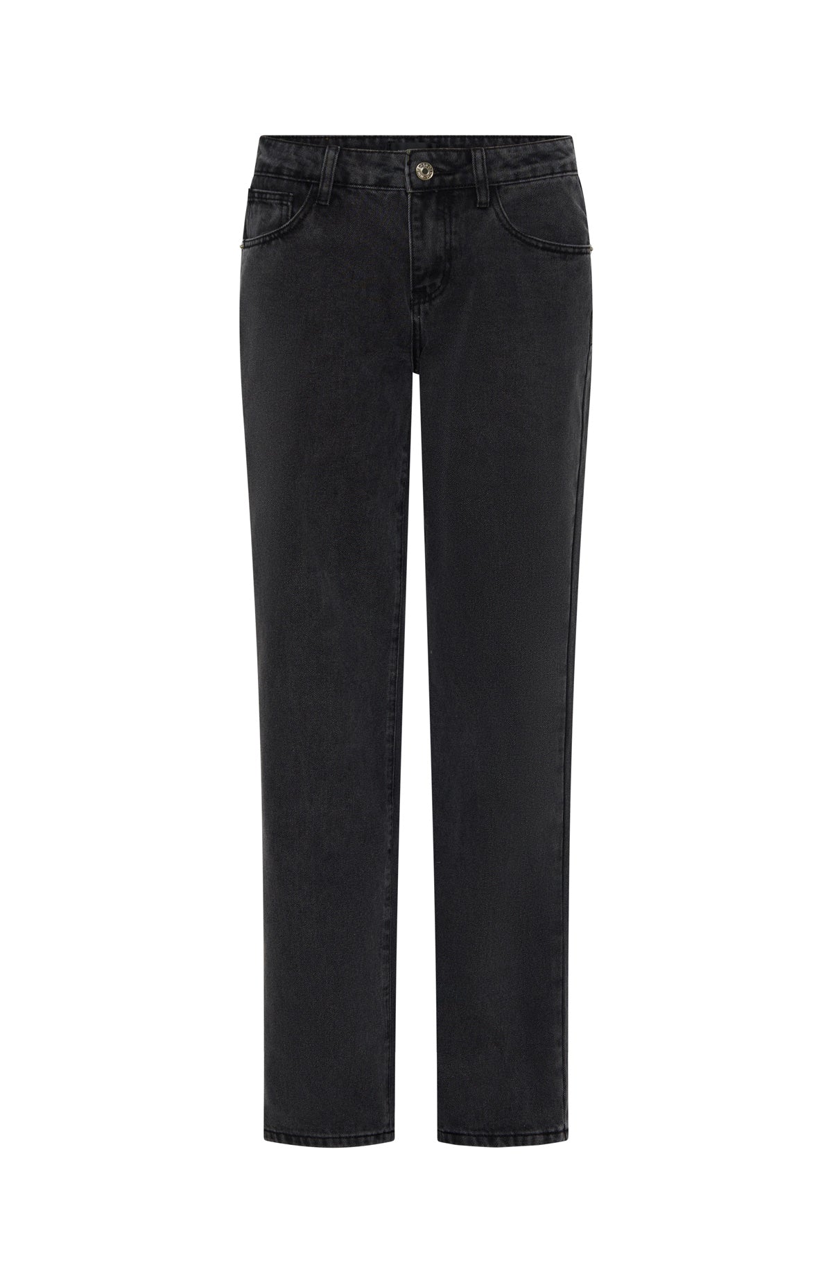 Zara Mid Rise Straight Leg Jeans Black Acid - Image 5