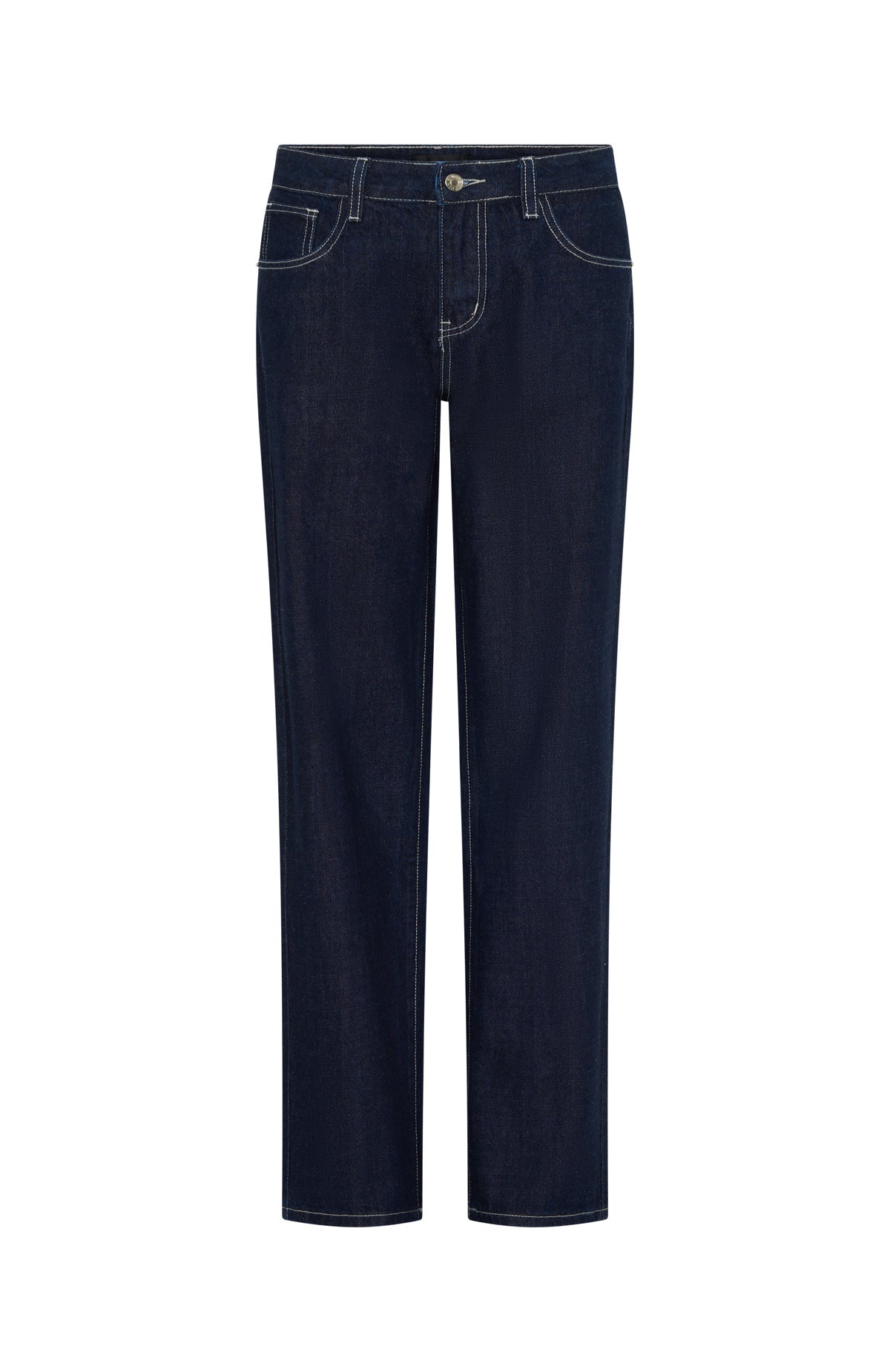 Zara Mid Rise Straight Leg Jeans Dark Navy - Image 5