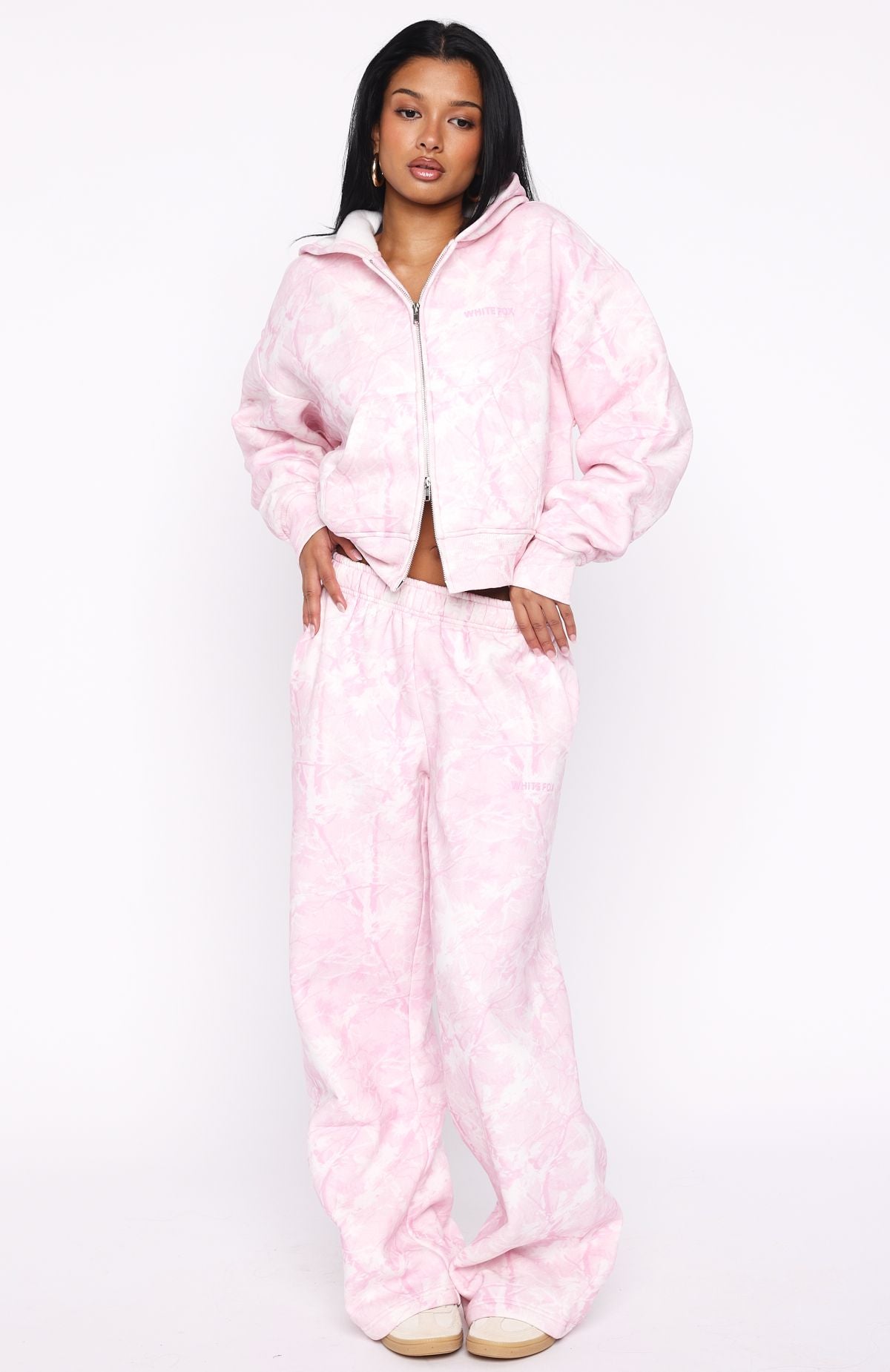 Hiding Away Wide Leg Sweatpants Pink Camo - Image 2