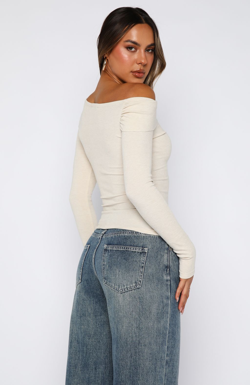 Swapping Digits Long Sleeve Top Oat - Image 4