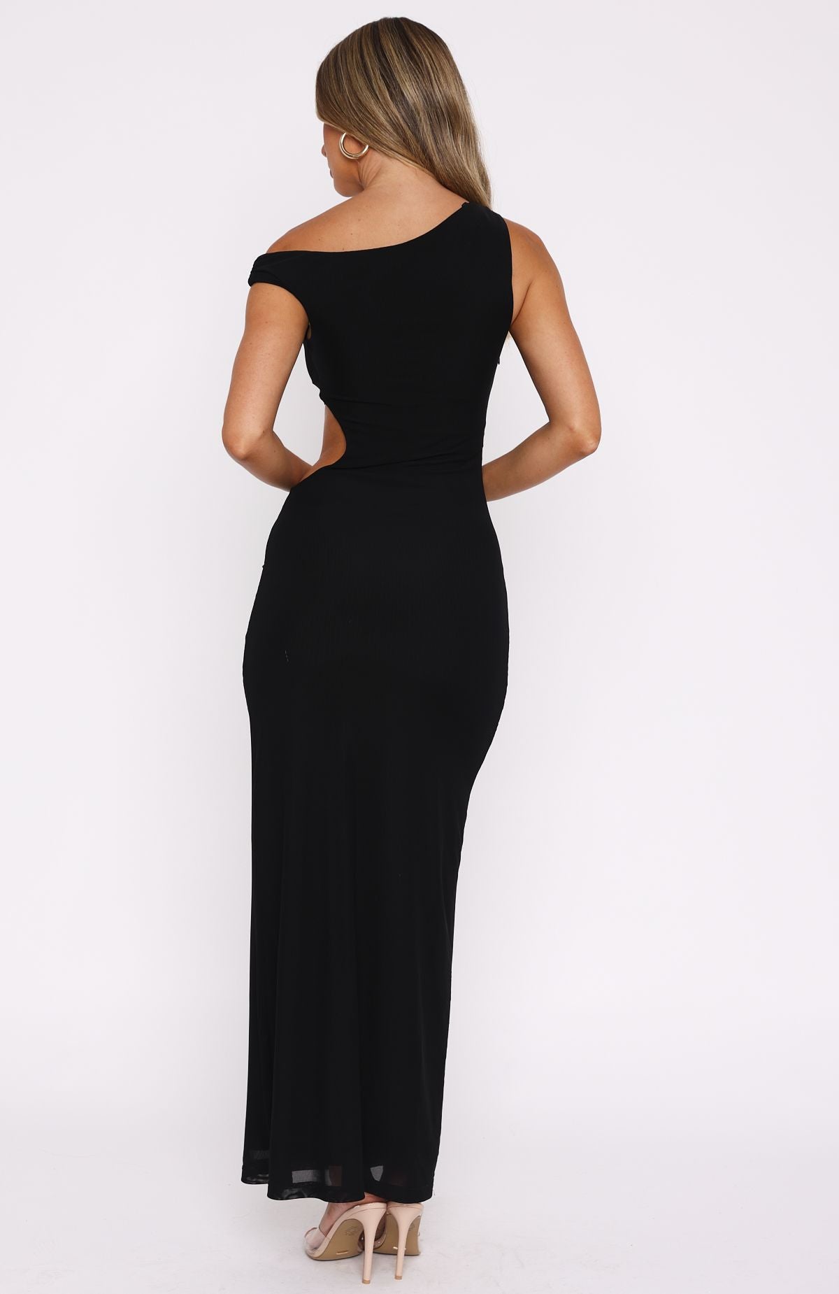Living For The Weekend Mesh Maxi Dress Black - Image 4