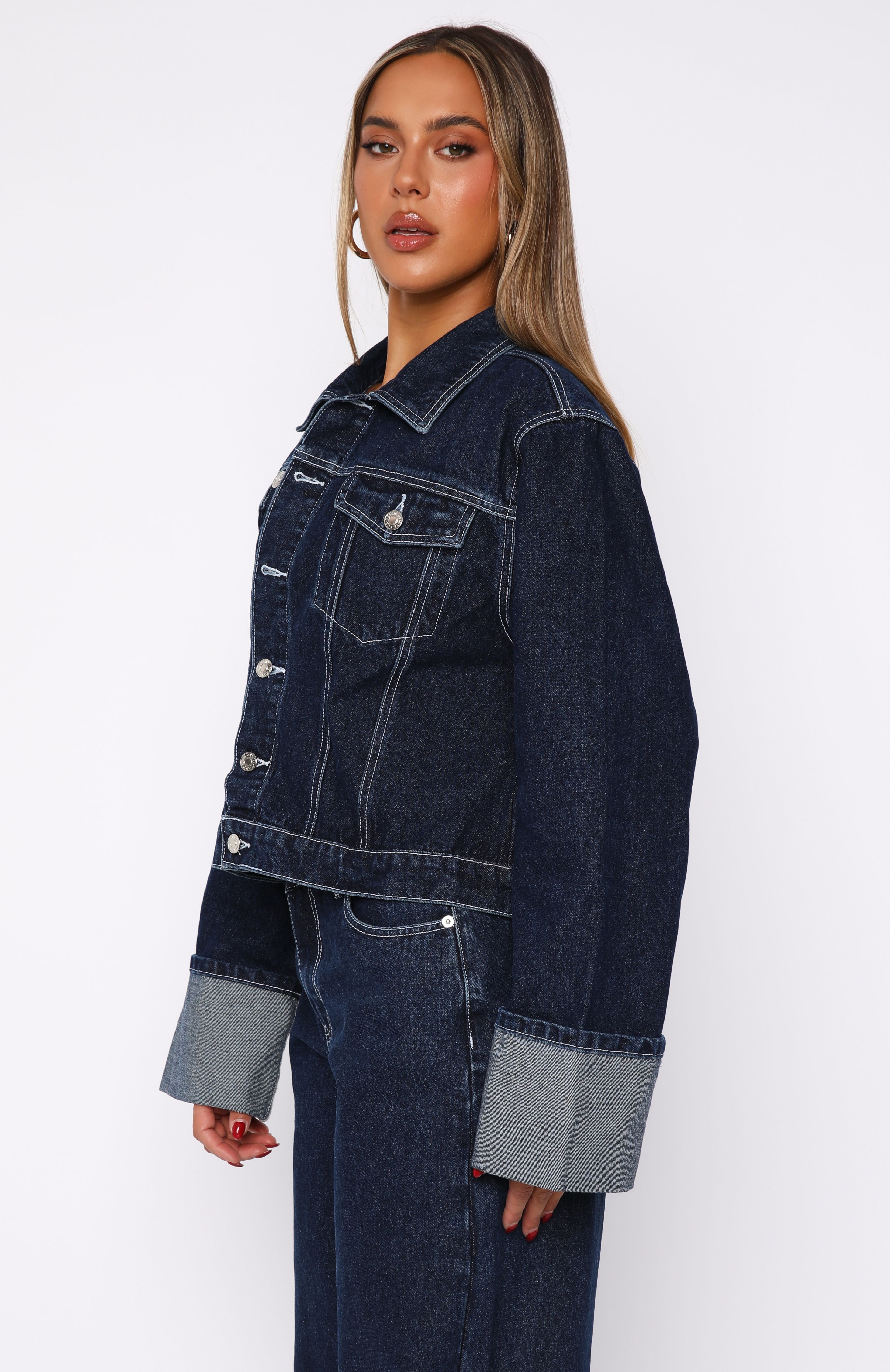 Charlotte Denim Jacket Dark Indigo - Image 3