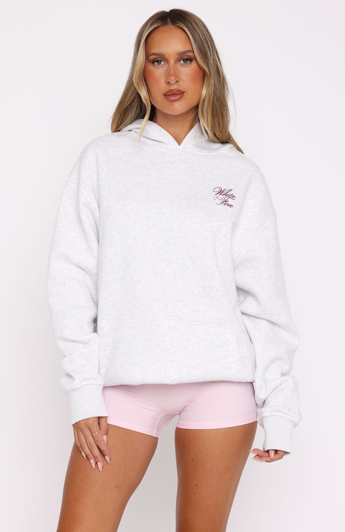 Meet At Sunrise Oversized Hoodie Grey Marle - Image 2