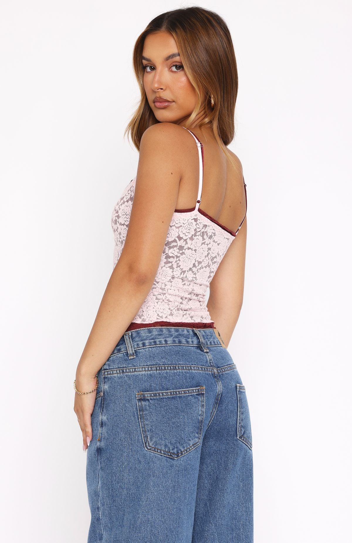 Lots Of Lust Lace Cami Baby Pink - Image 4