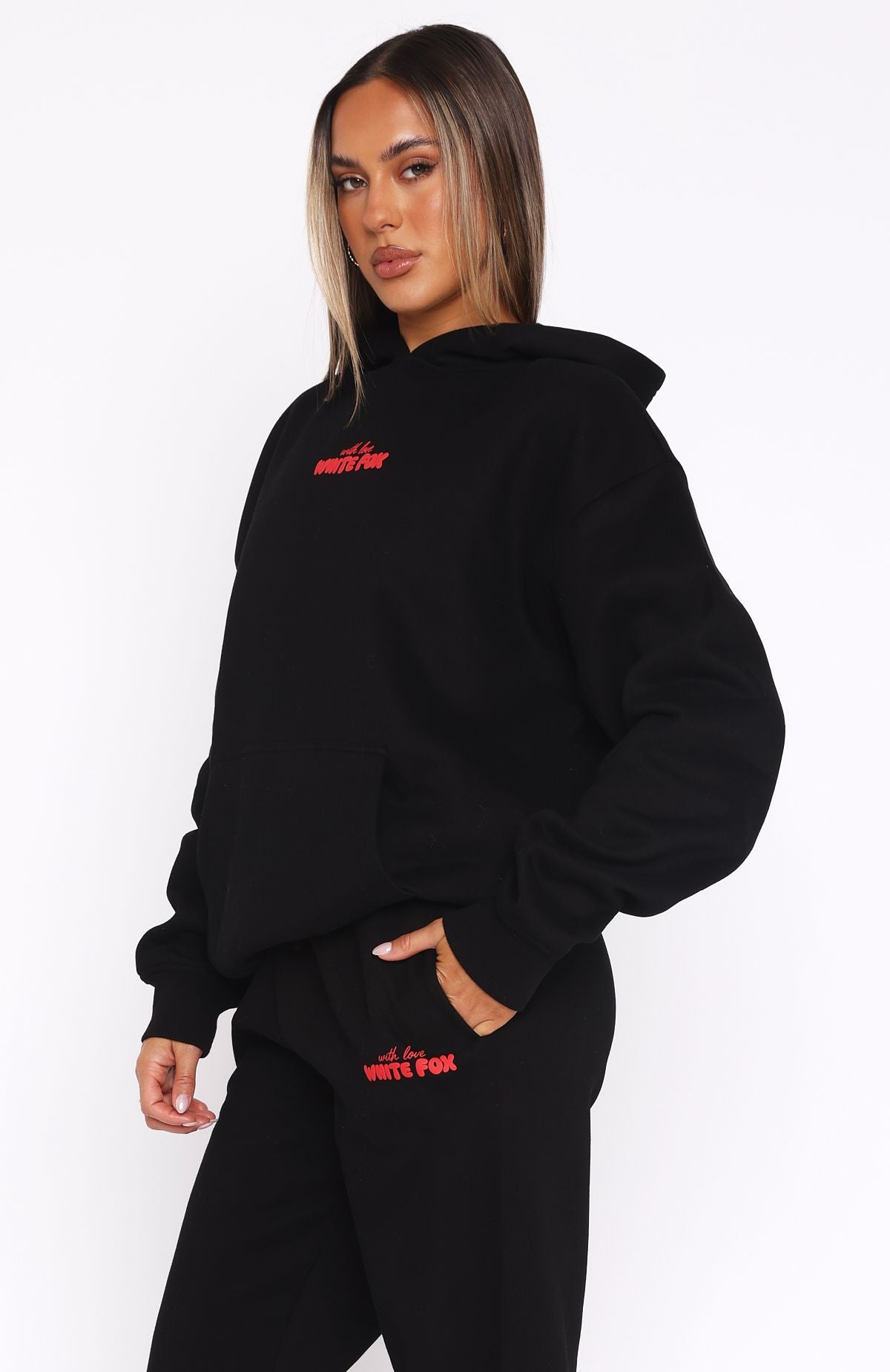 With Love In The Moment Oversized Hoodie Black - Image 3