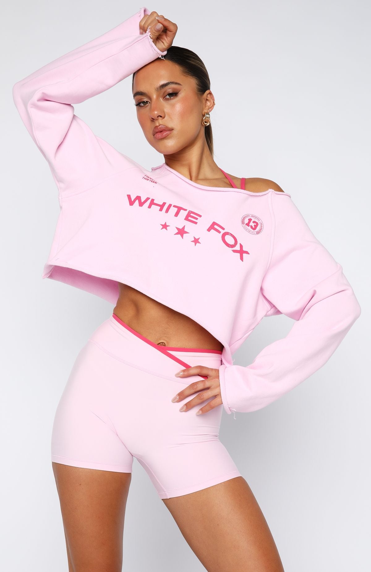 Stay Clear Off Shoulder Cropped Sweater Marshmallow - Image 2