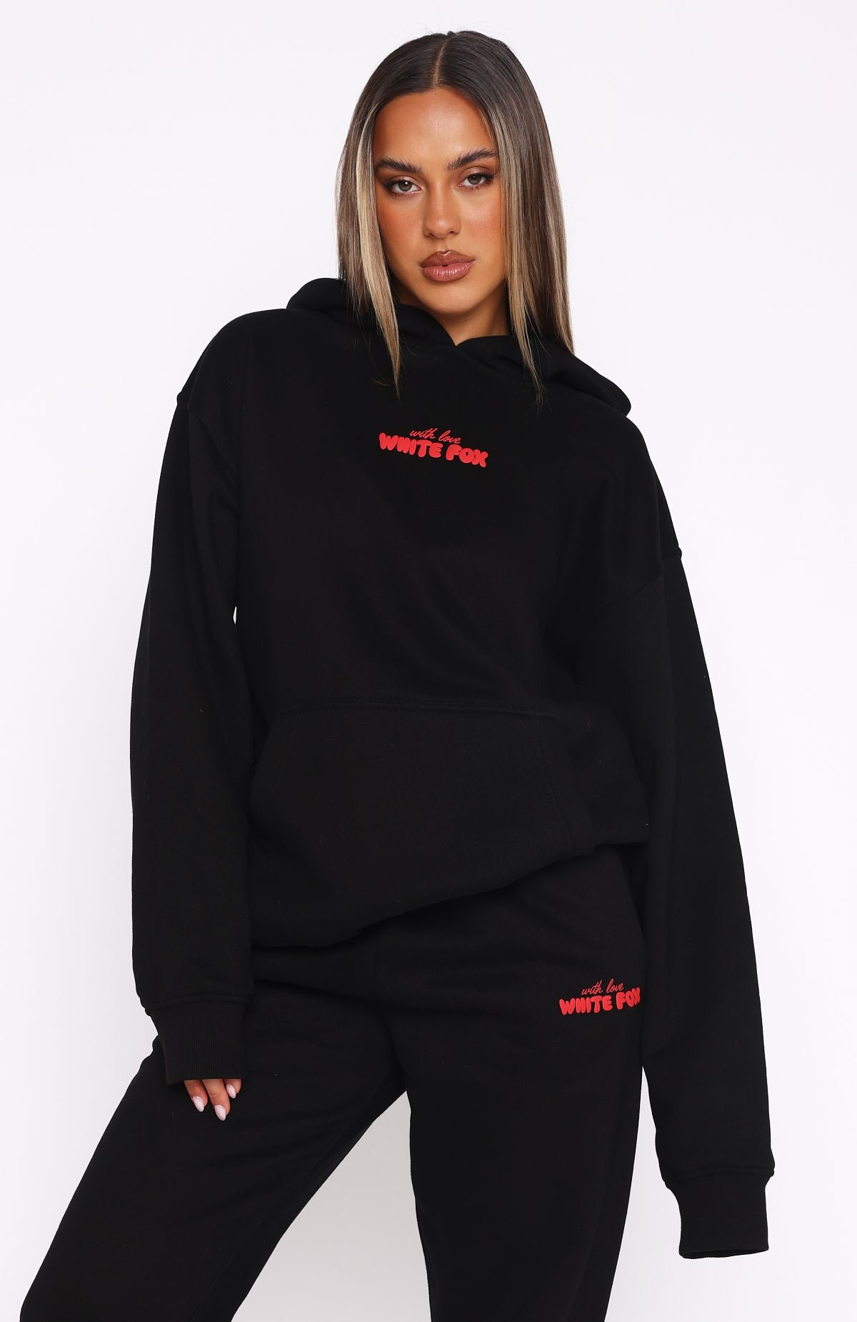 With Love In The Moment Oversized Hoodie Black - Image 2
