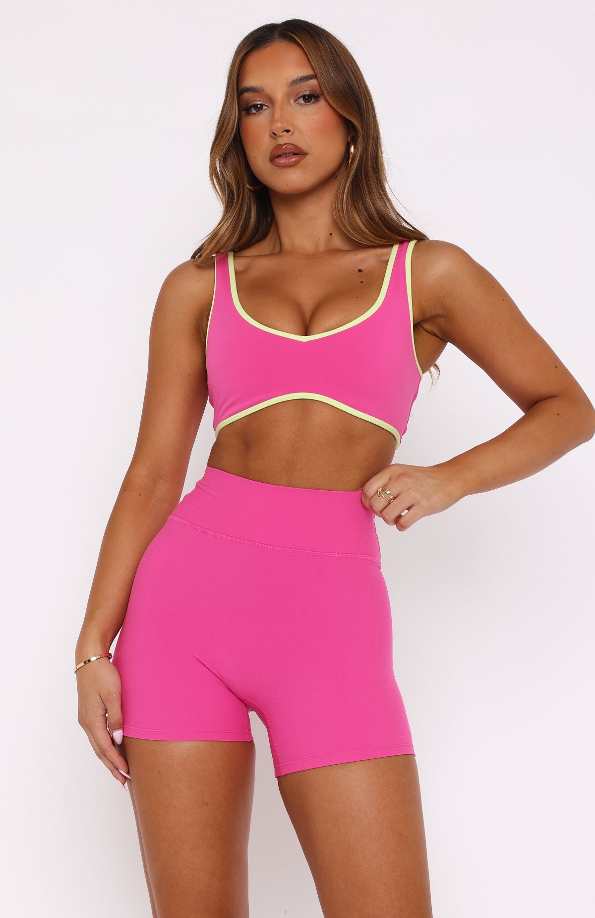 Keep Up High Waisted Shorts 4" Bubblegum - Image 3