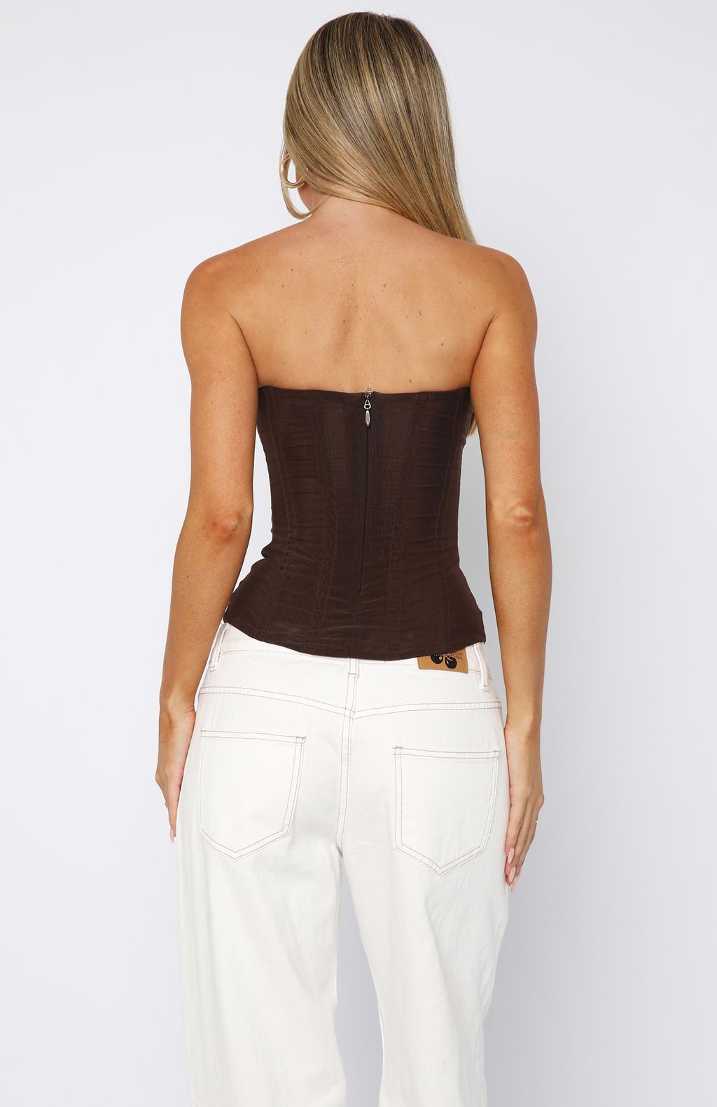 Tell Me A Secret Strapless Bustier Chocolate - Image 4