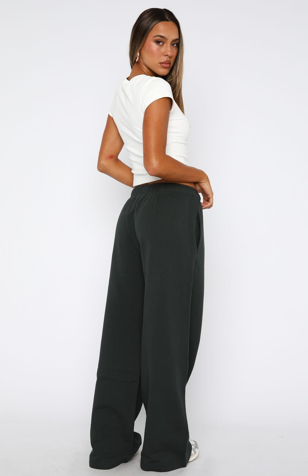 Give It A Rest Wide Leg Sweatpants Forest Green - Image 4
