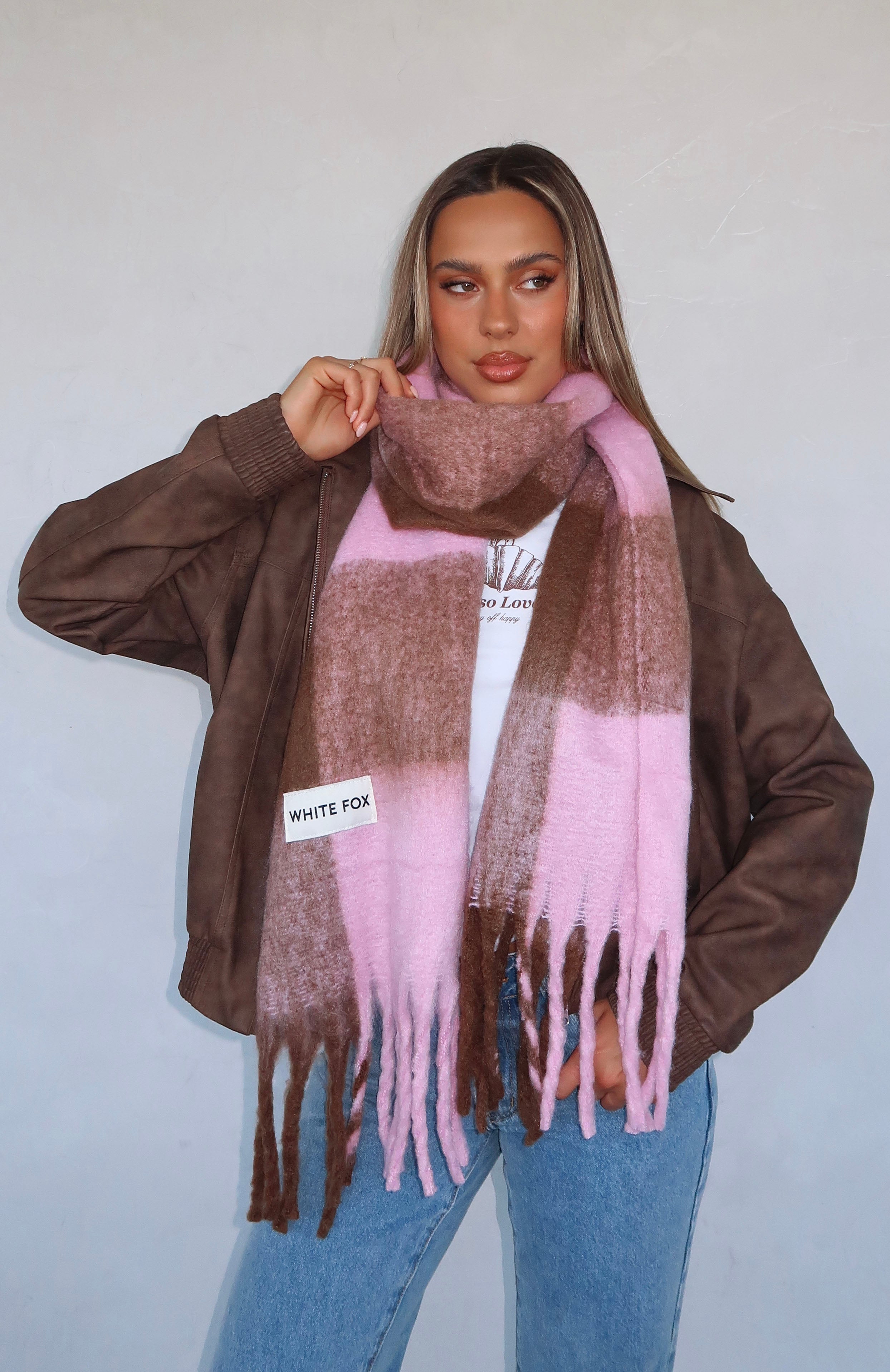 Colorado Scarf Pink/Chocolate - Image 5