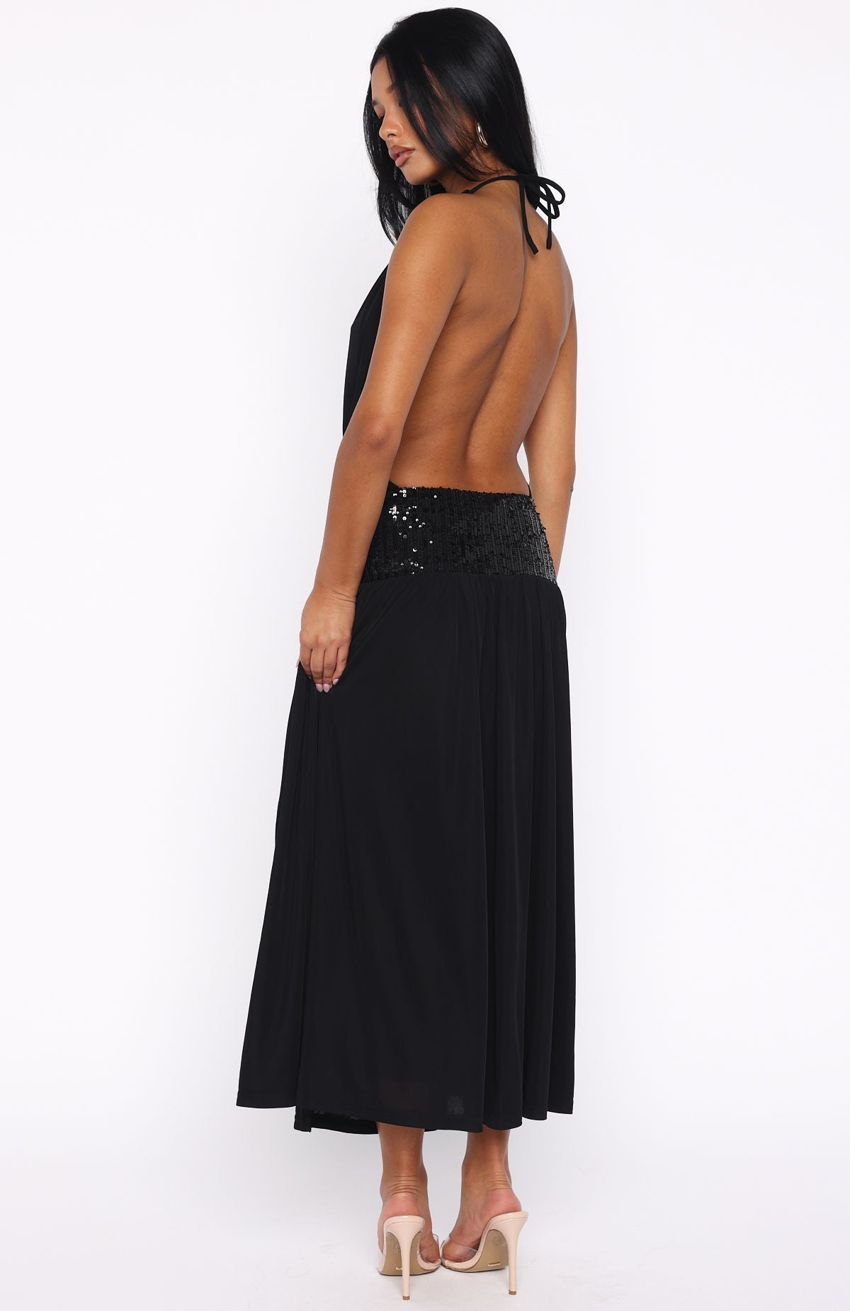 Always Evolving Halter Midi Dress Black - Image 5