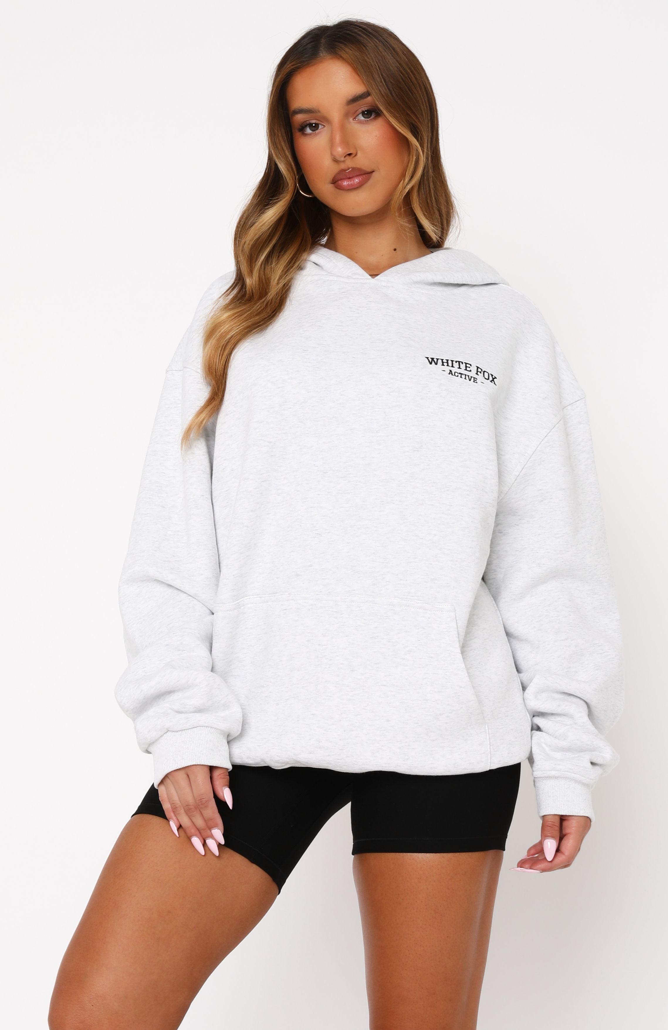 Taking Sides Oversized Hoodie Grey Marle - Image 3