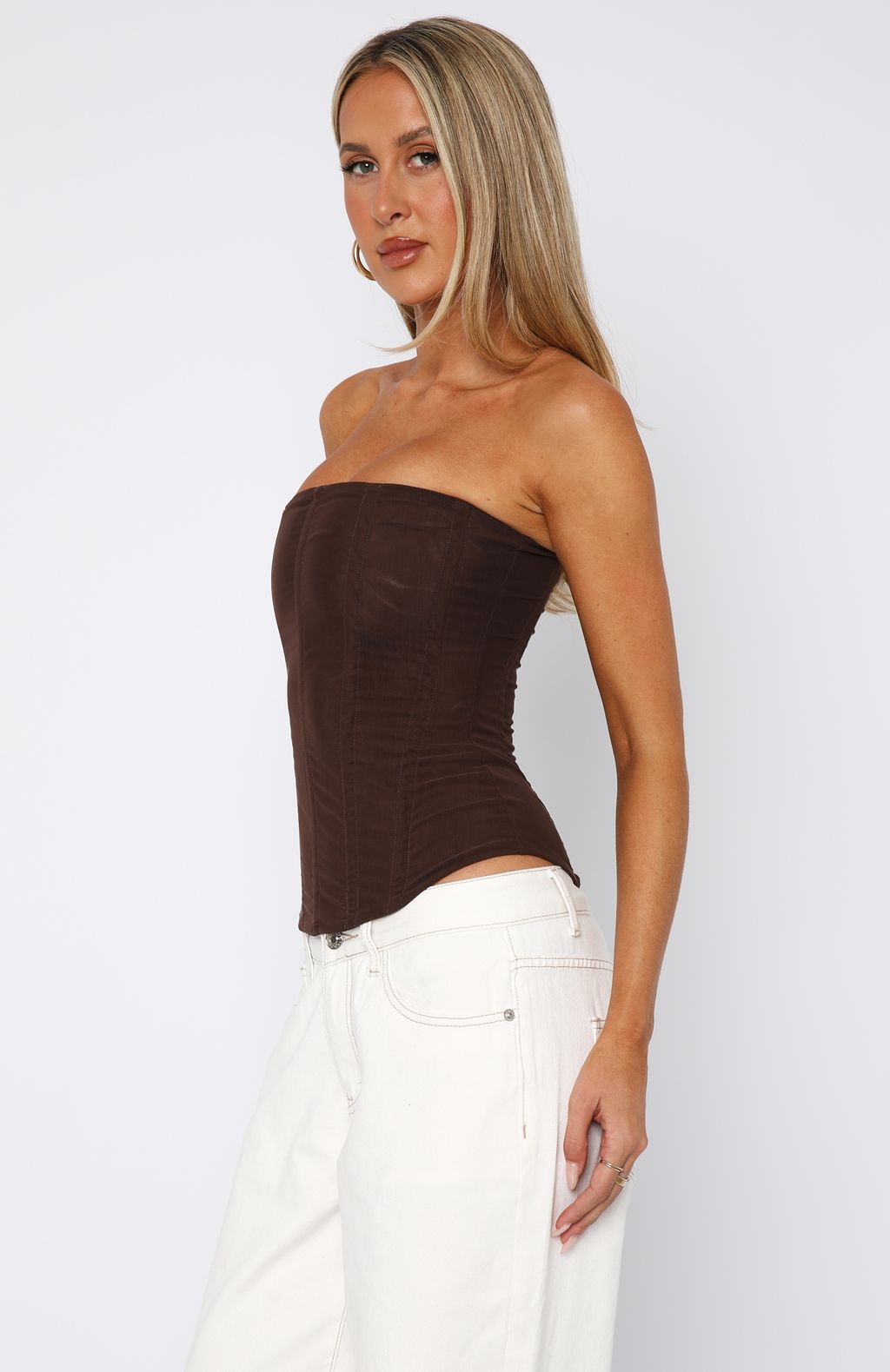 Tell Me A Secret Strapless Bustier Chocolate - Image 3