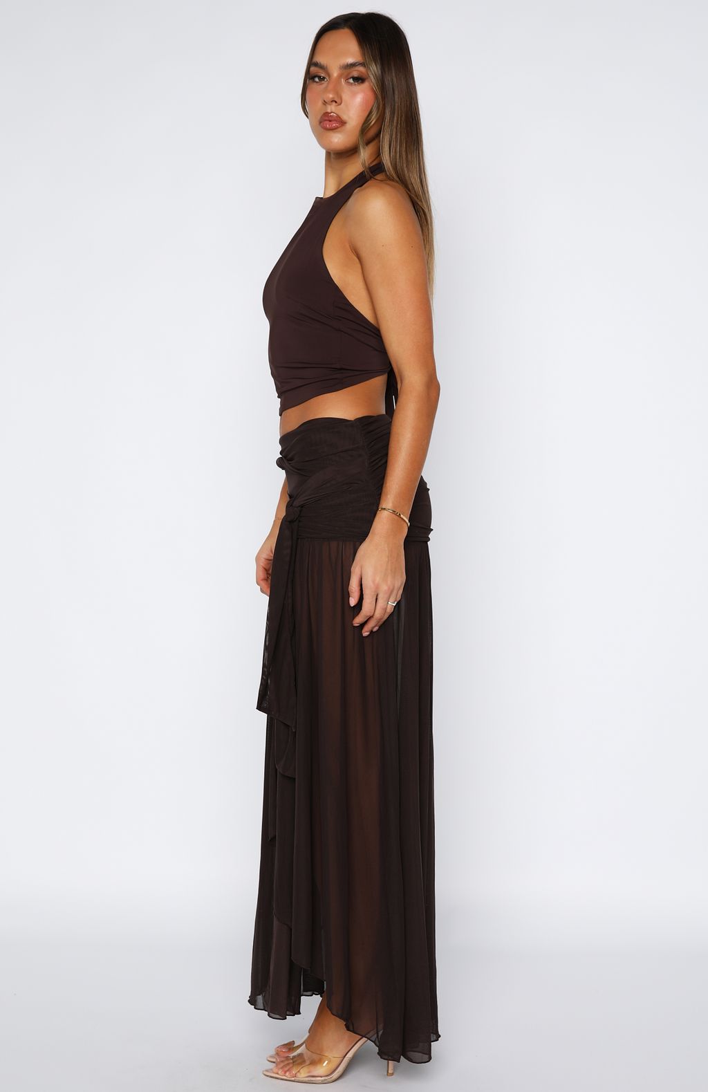 It's Showtime Maxi Skirt Chocolate - Image 3