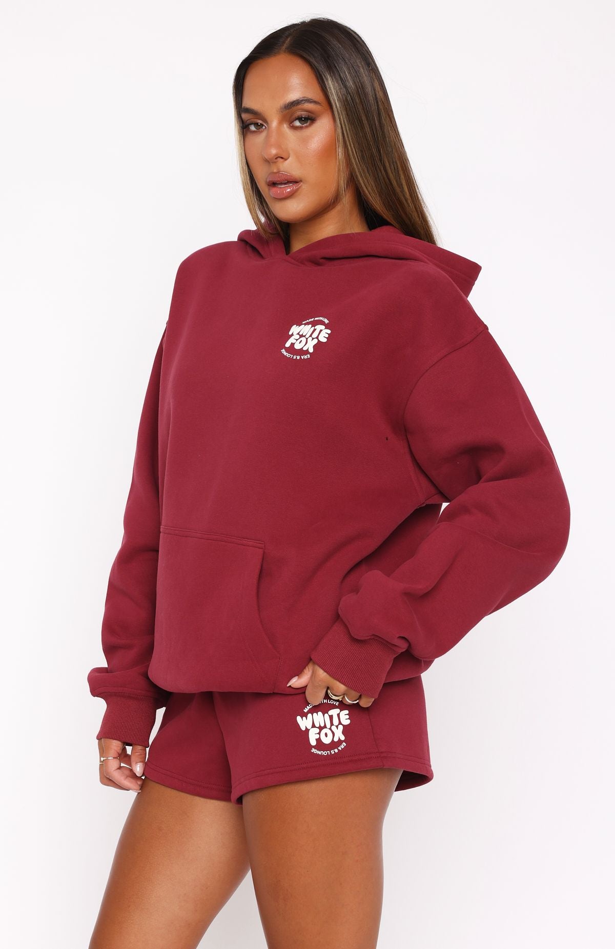 With Love For You Oversized Hoodie Burgundy - Image 3