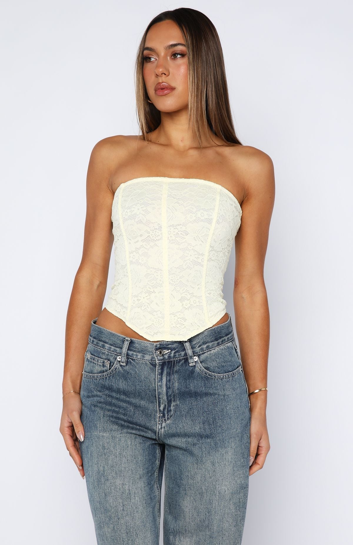 Play Your Part Strapless Bustier Lemon - Image 3