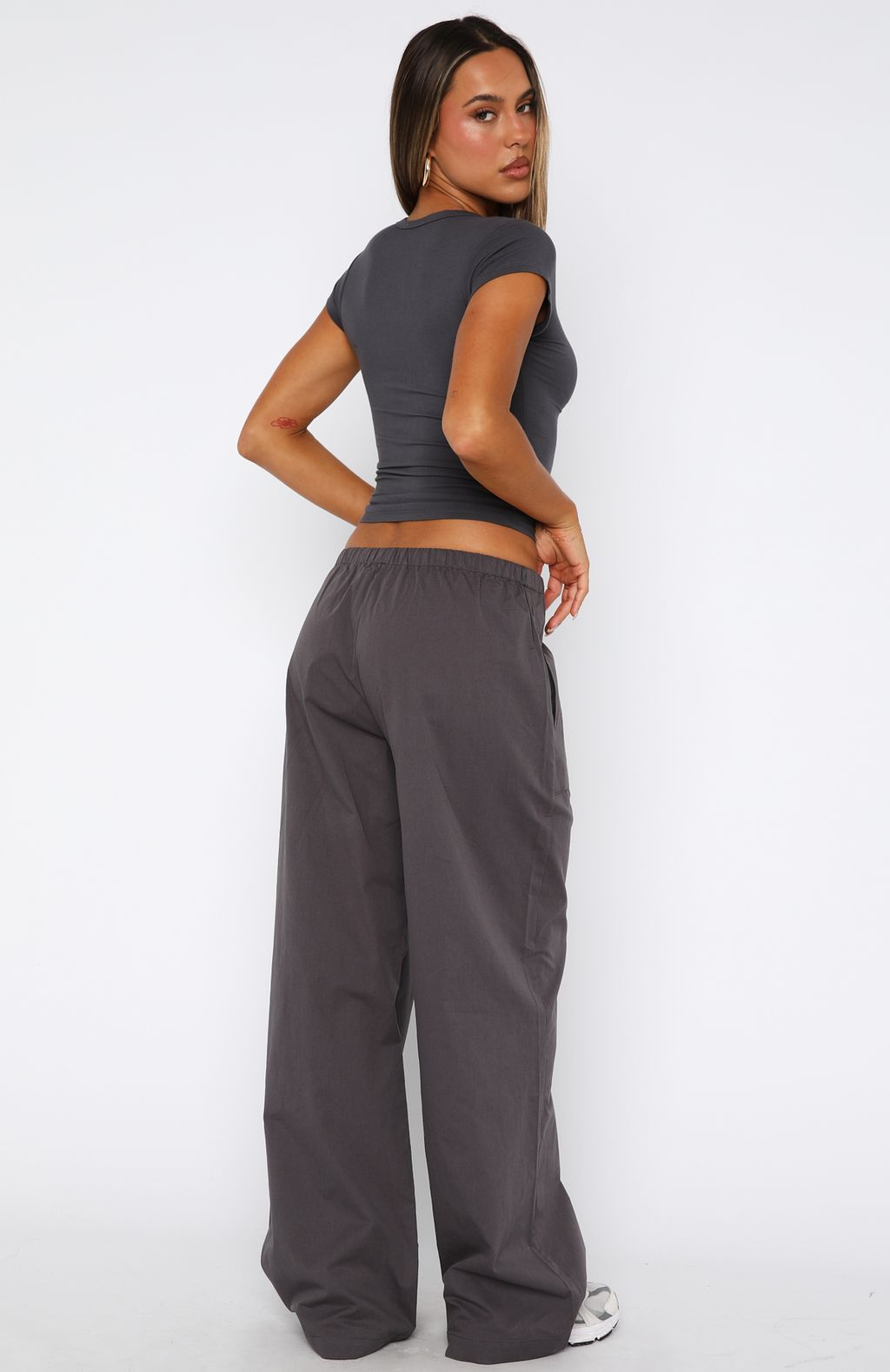 Sweet Like Me Wide Leg Pants Charcoal - Image 4