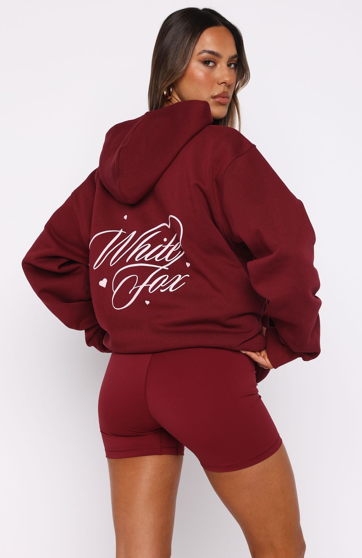 Love You Regardless Oversized Hoodie Burgundy - Image 4