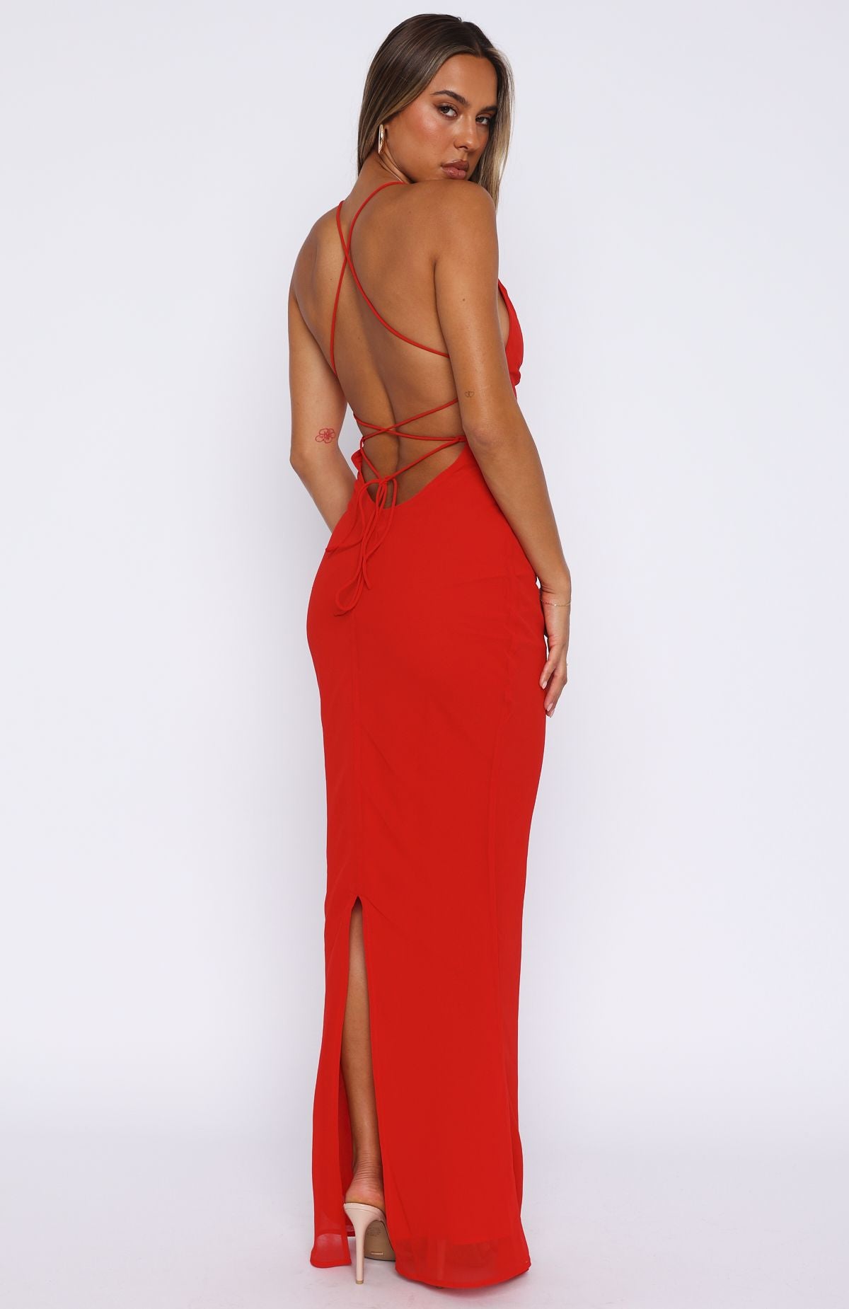 Put You First Maxi Dress Red - Image 4