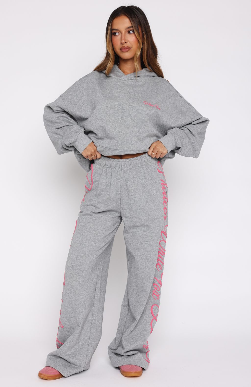 Lucky Thirteen Shaya Wide Leg Sweatpants Dark Grey Marle - Image 2