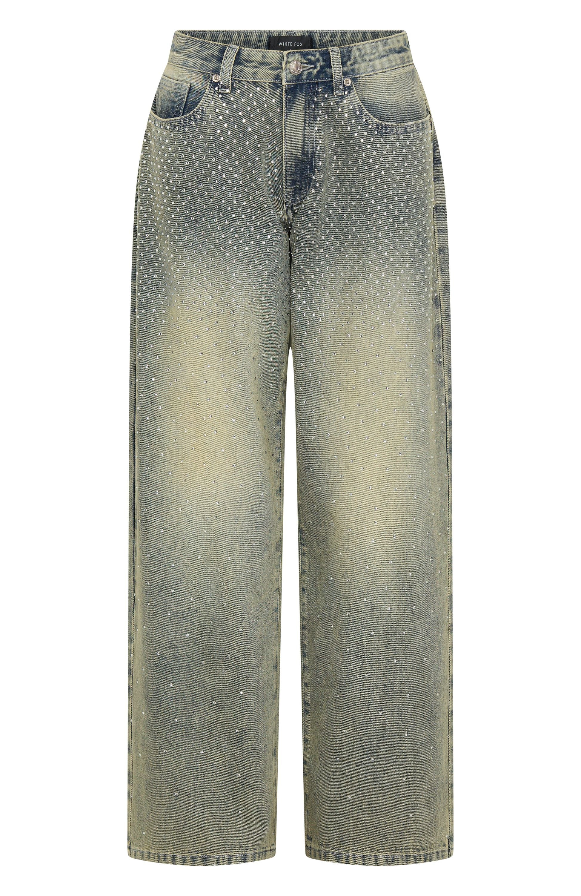 Luna Low Rise Wide Leg Jeans Sand - Image 5