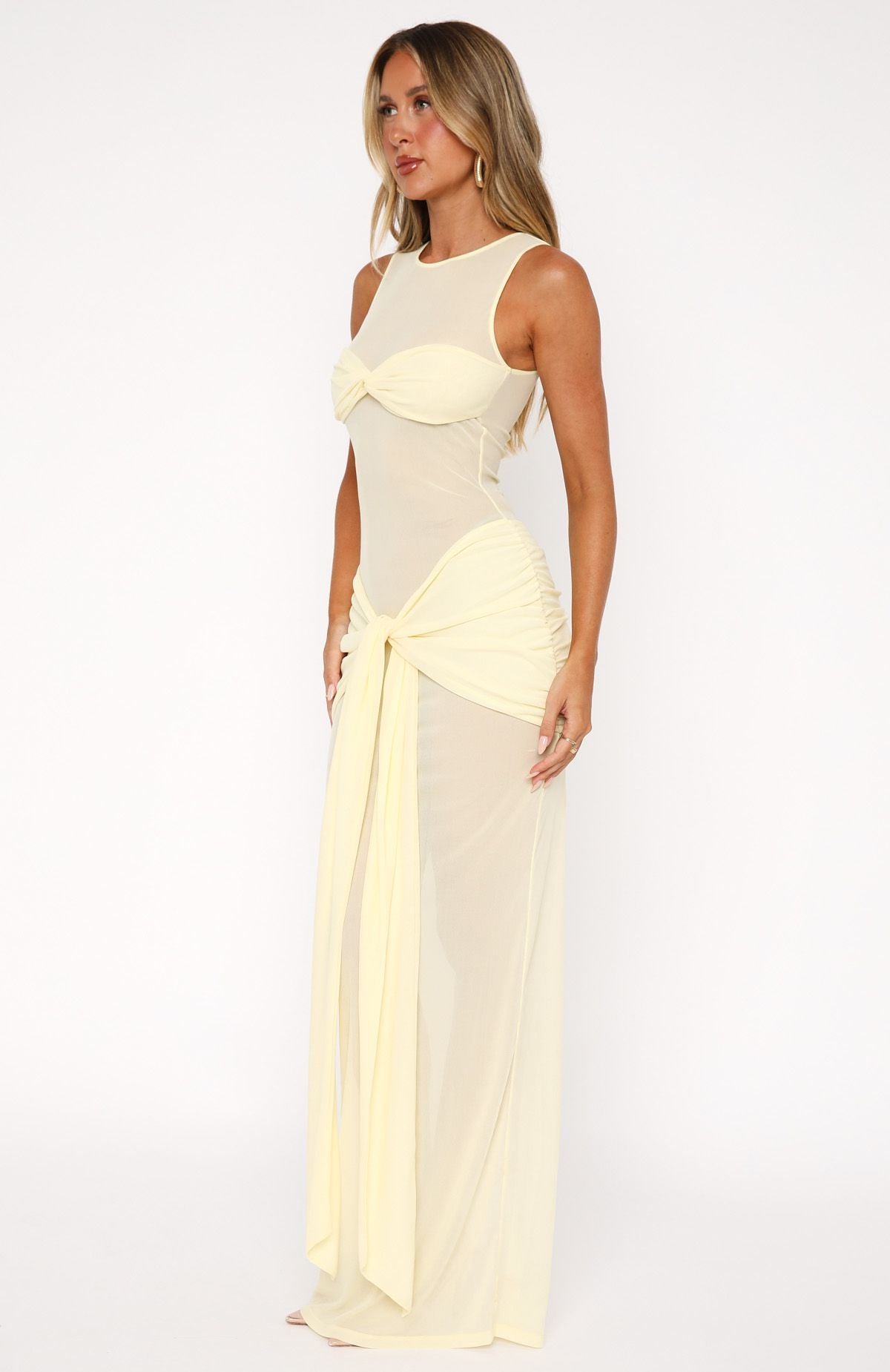 Honeymoon Heart Maxi Dress Lemon - Image 3