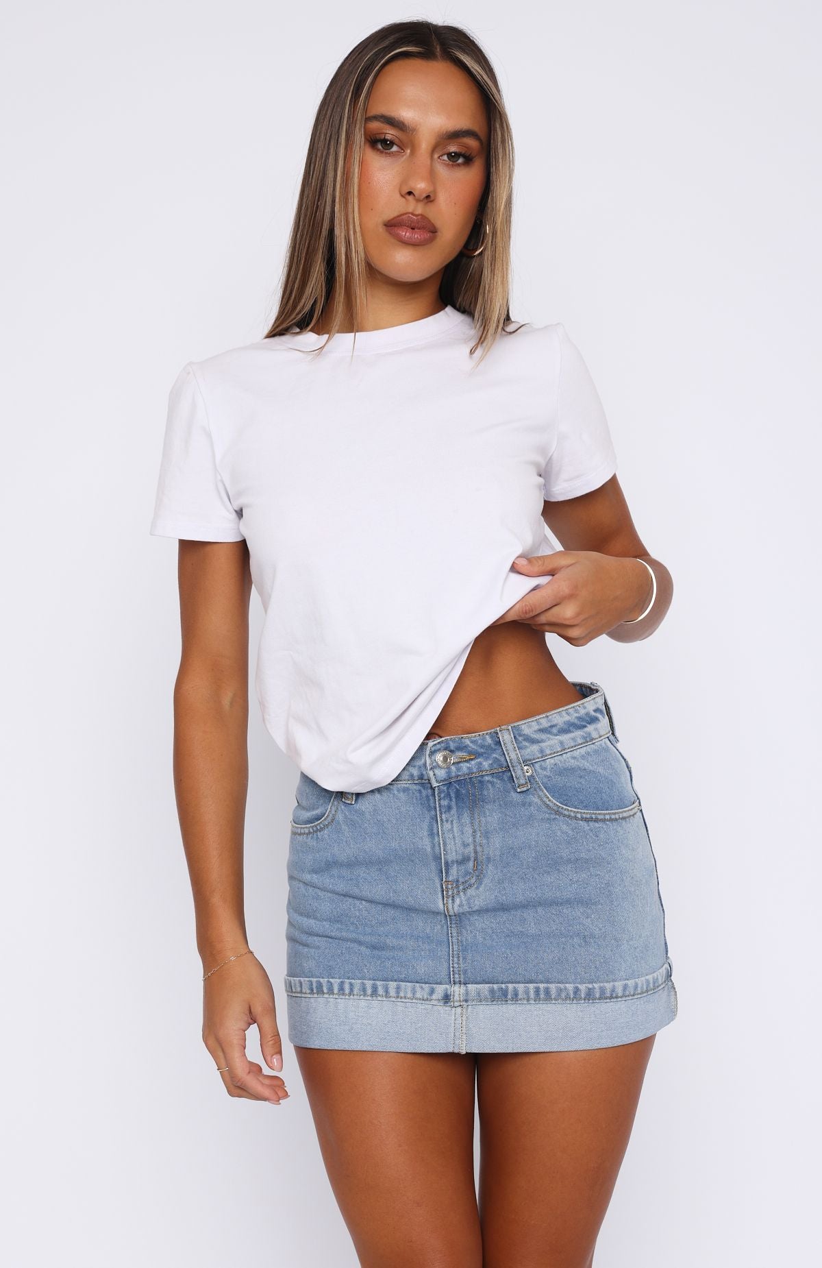 Charlotte Denim Mini Skirt Mid Blue - Image 2