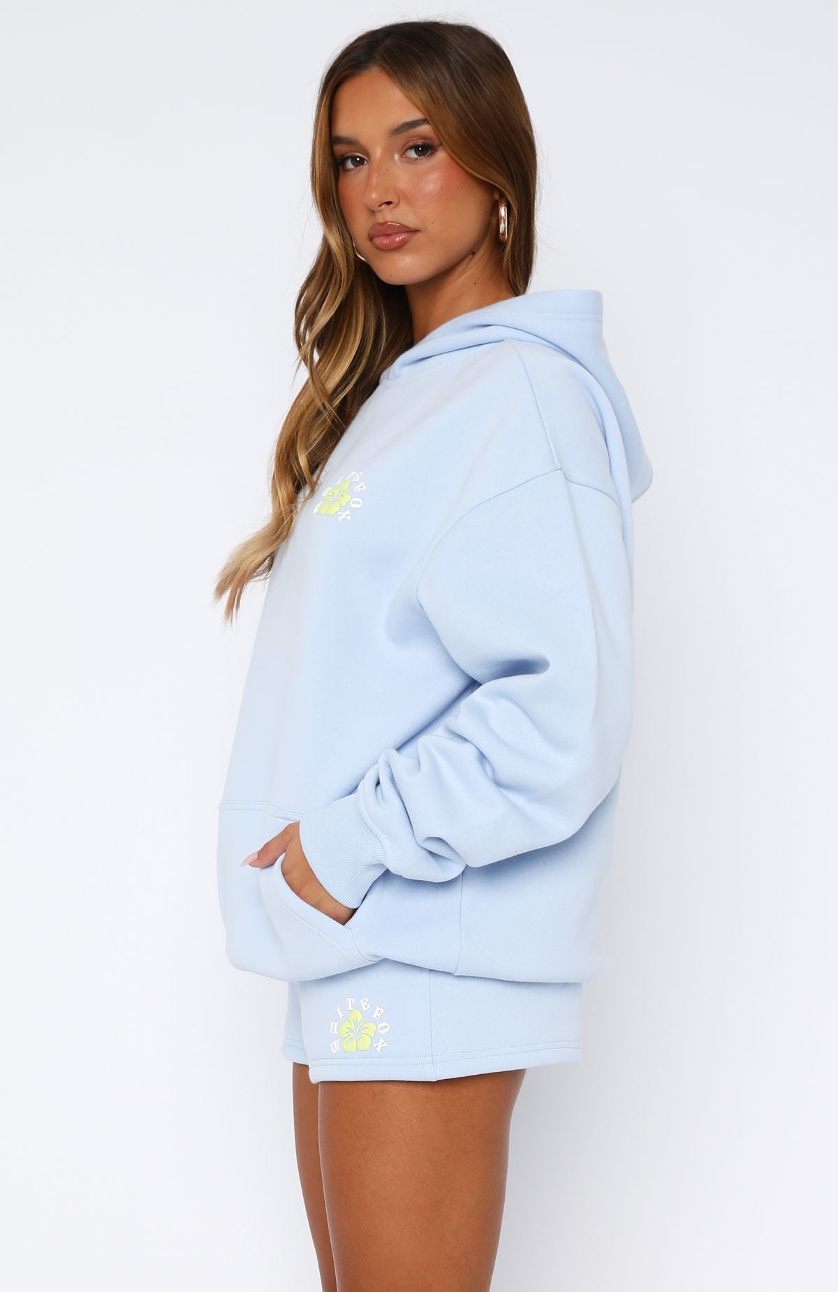 Keep Blooming Oversized Hoodie Blue - Image 3