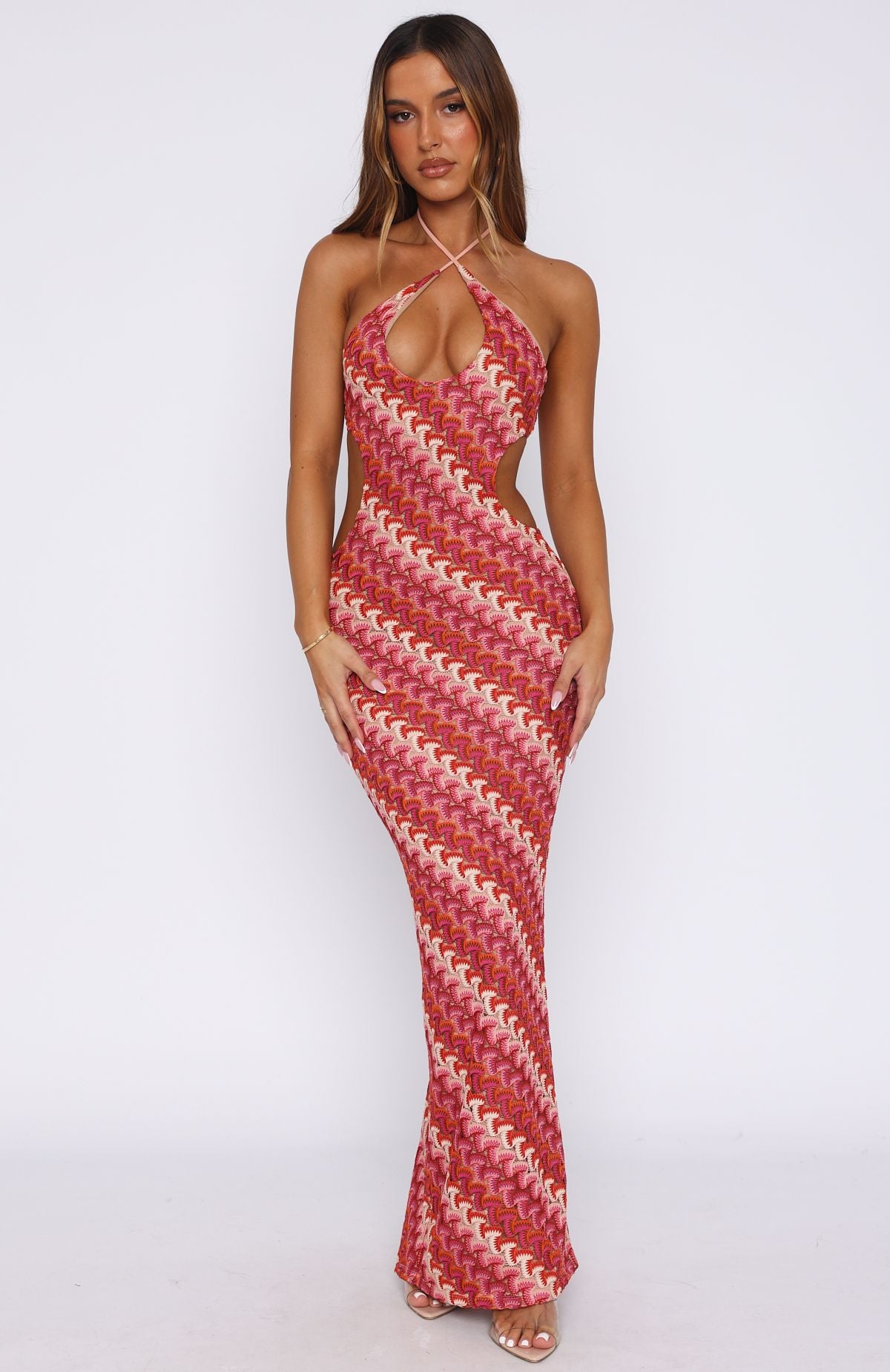 Forever Faithful Halter Maxi Dress Berry - Image 2