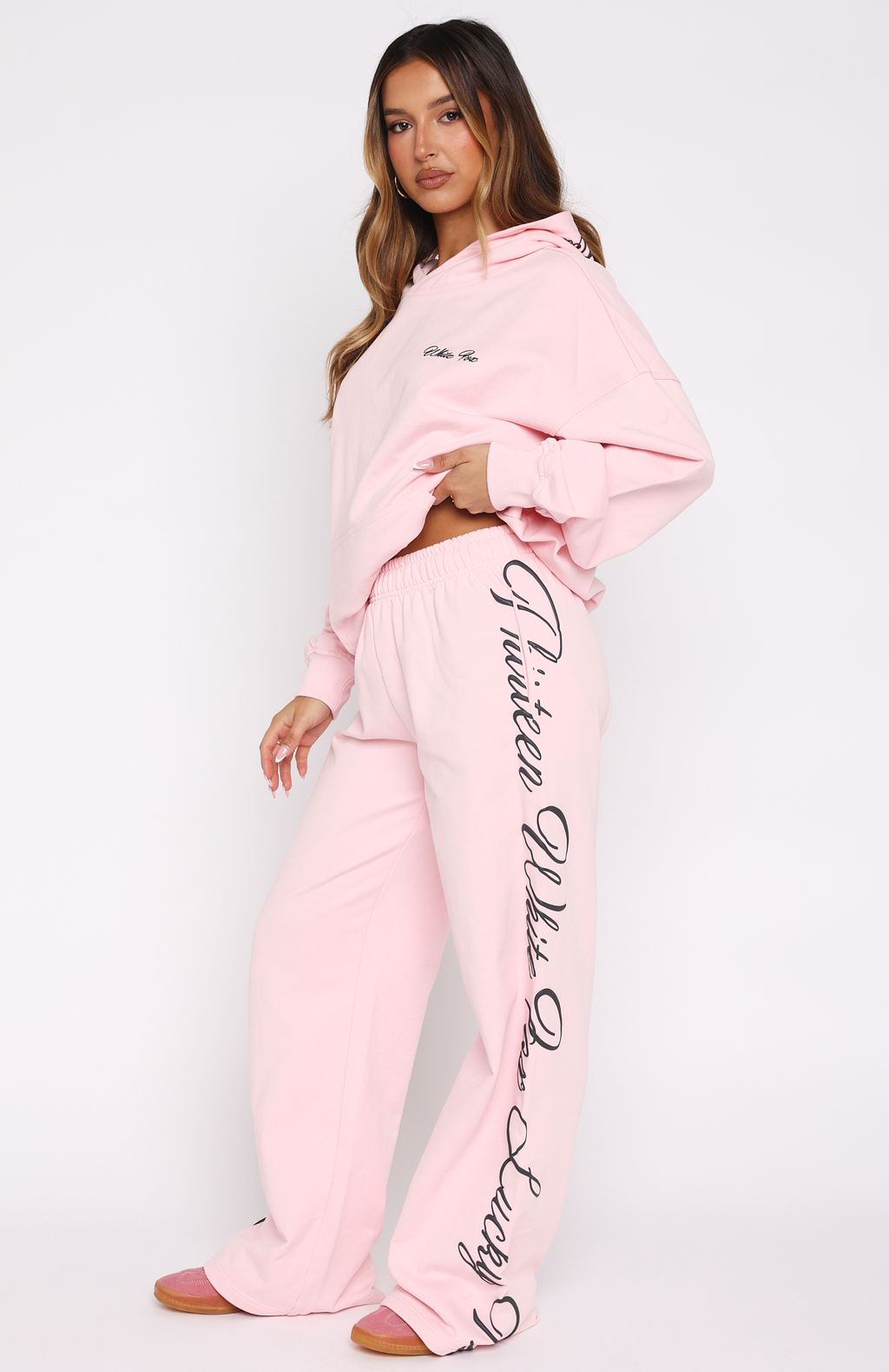 Lucky Thirteen Shaya Wide Leg Sweatpants Soft Pink - Image 3