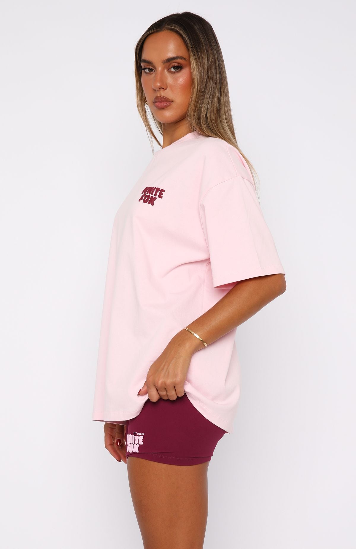 11th Street City Girl At Heart Oversized Tee Strawberry Whip - Image 3